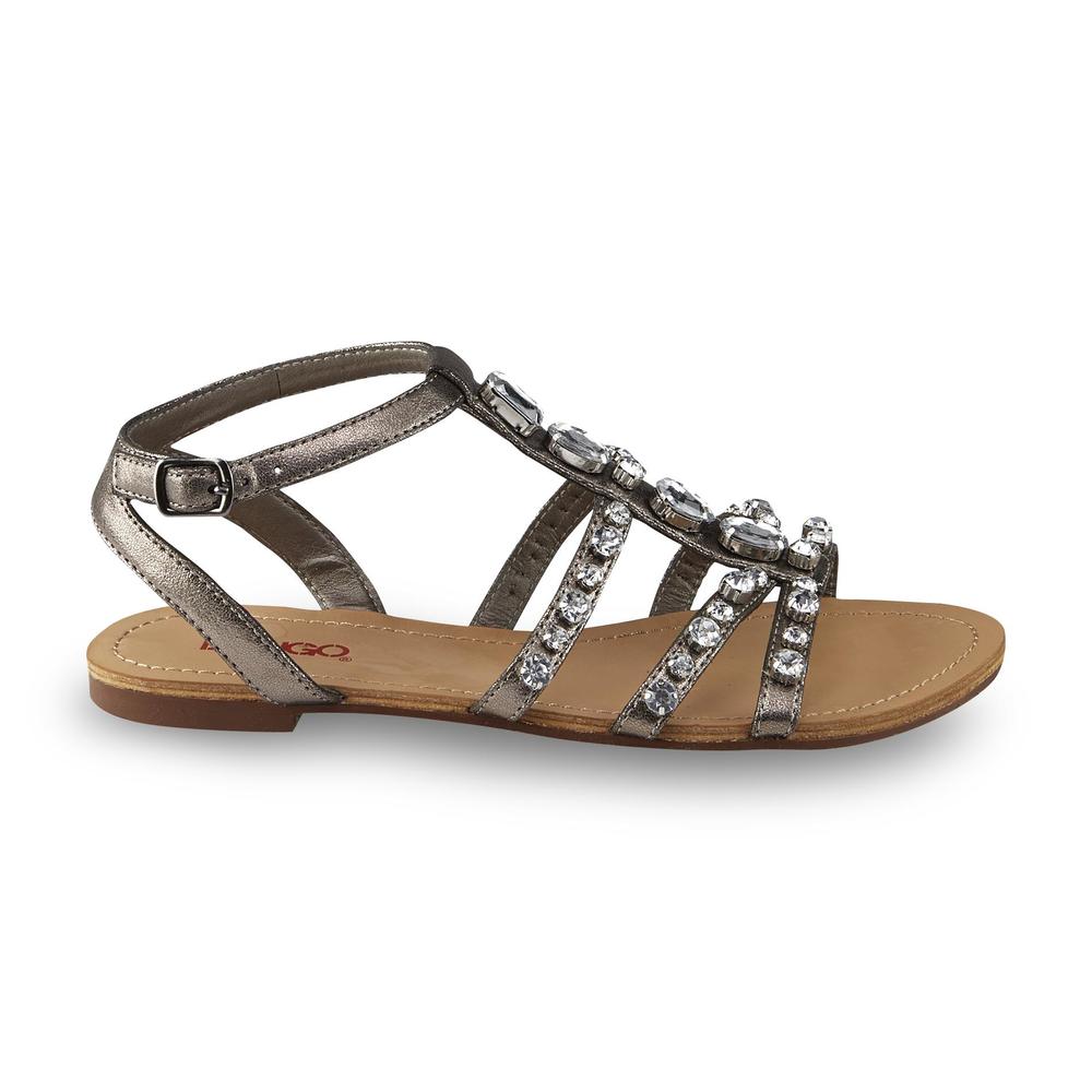 Bongo Women's Zuzu Silver Jeweled Gladiator Sandal