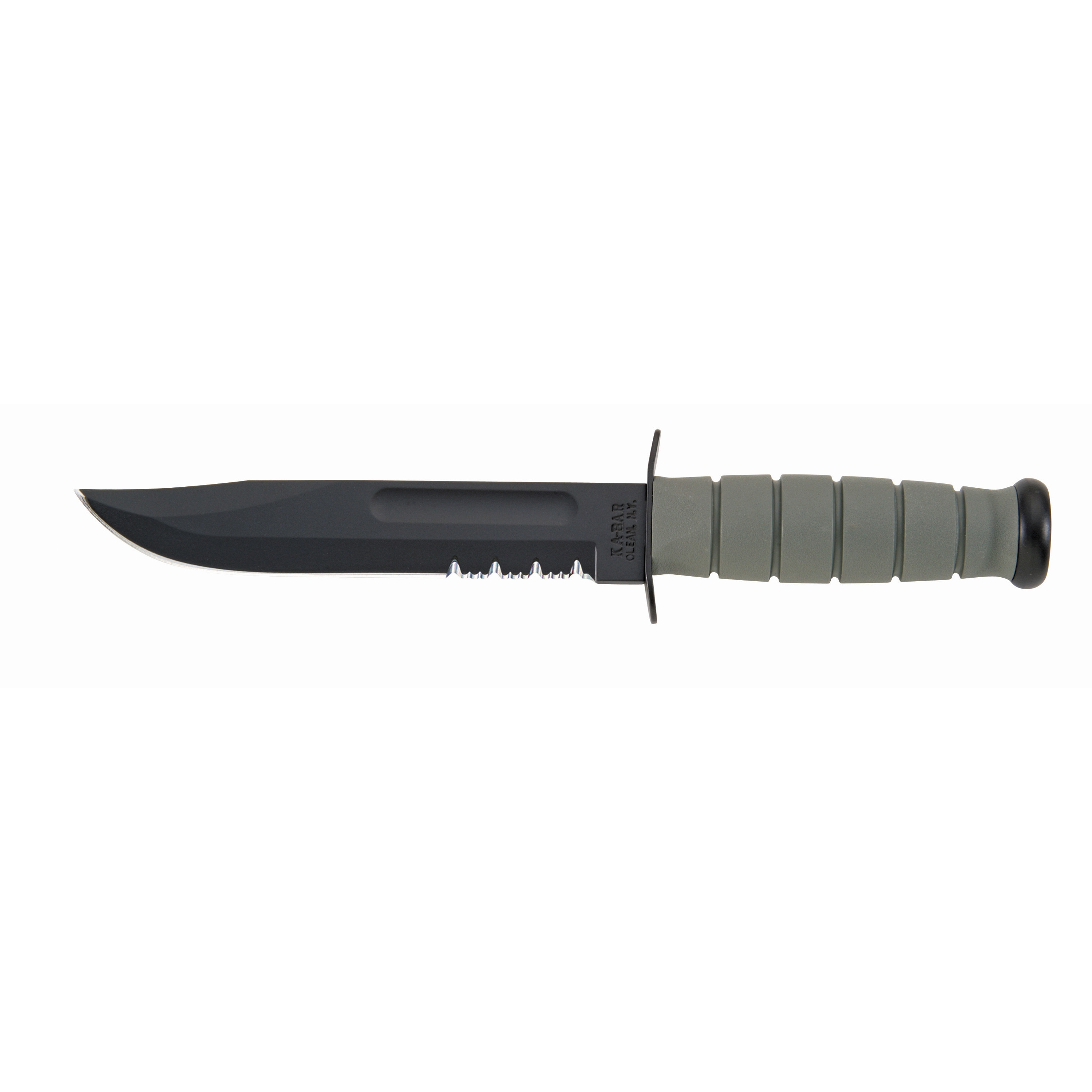 Ka-Bar Knives Fighitng Knife Green Kraton Handle Serrated Edge 5012