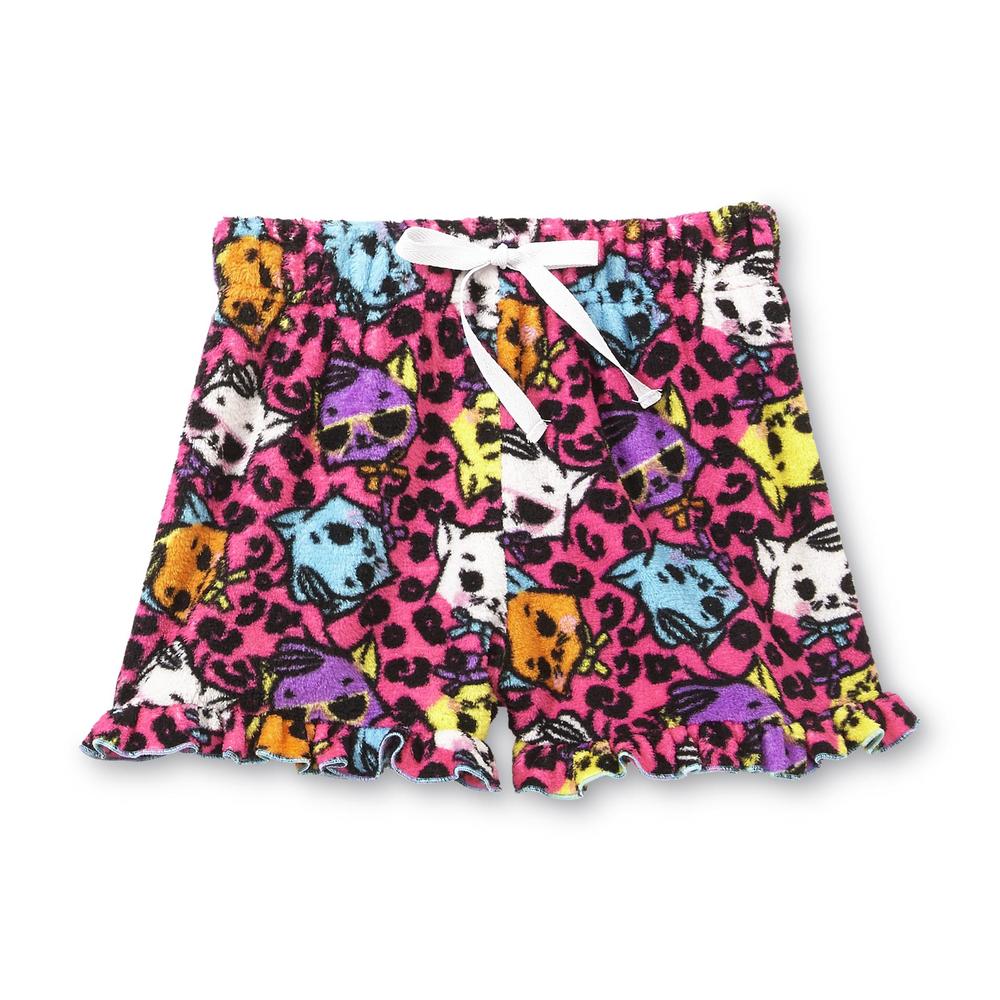 Joe Boxer Girl's Graphic Pajama Shirt & Fleece Shorts - Sweet