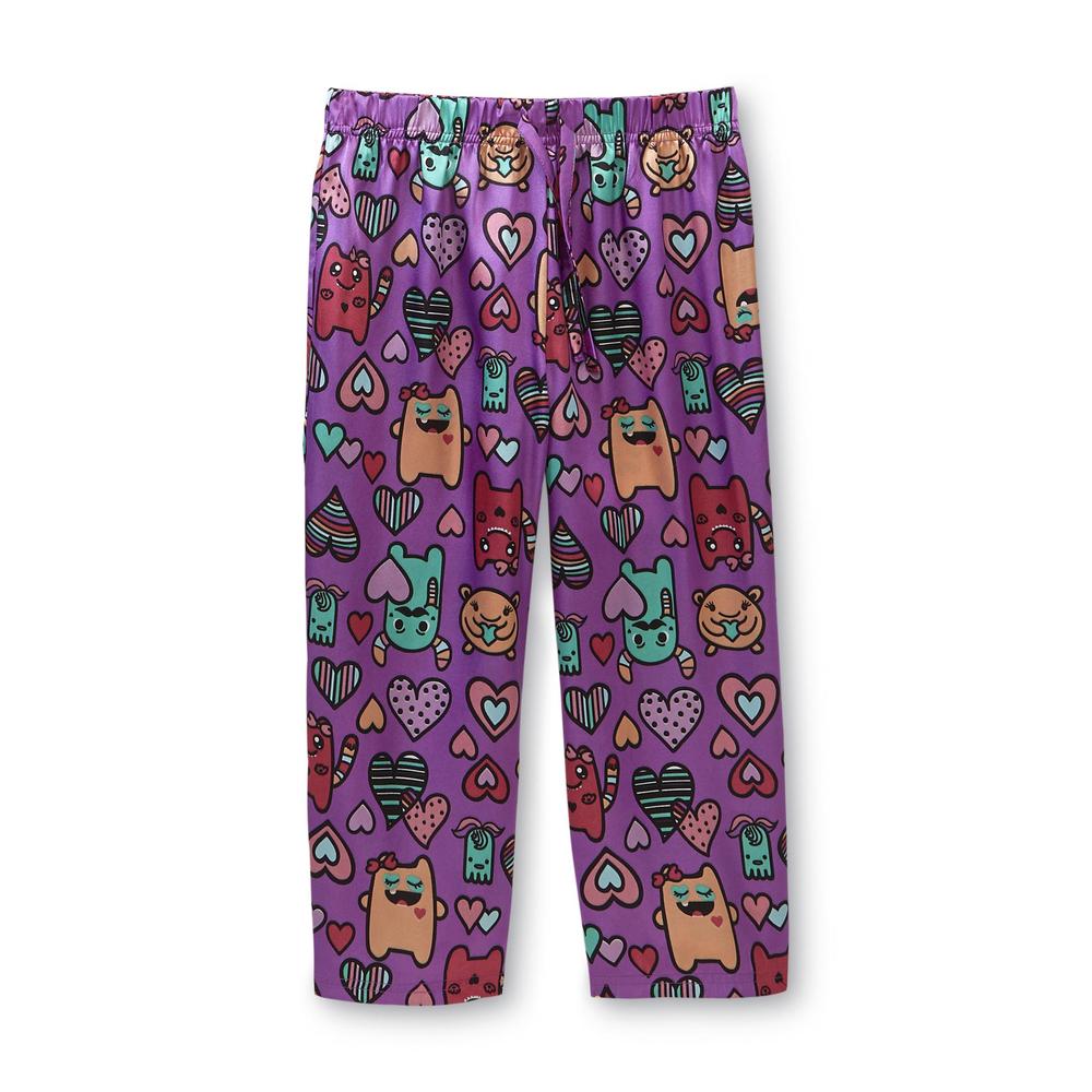 Joe Boxer Girl's Pajama Top  Pants & Eye Mask - Monster
