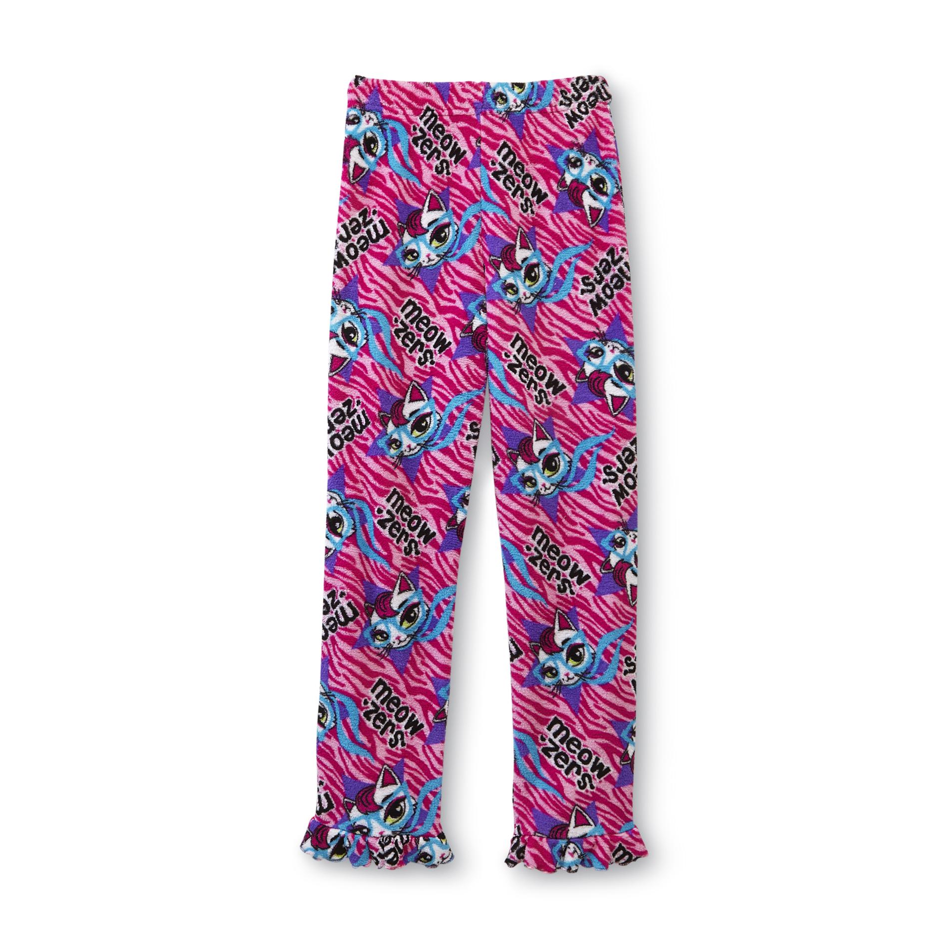 Joe Boxer Girl's Plush Pajama Pants - Zebra Print
