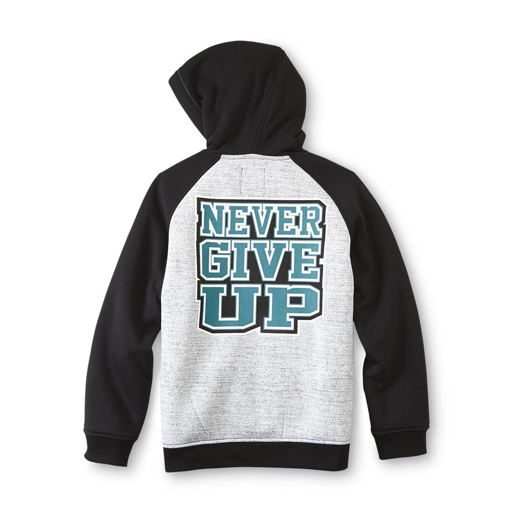 Never Give Up By John Cena Boy's Faux Sherpa Lined Hoodie Jacket