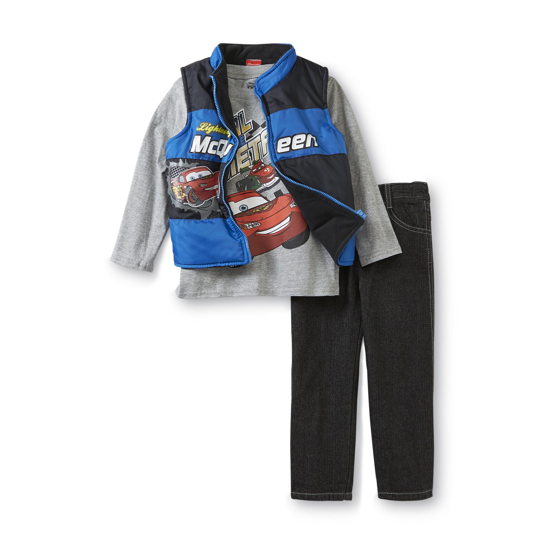 Disney Cars Infant & Toddler Boy's Graphic Vest  T-Shirt & Jeans