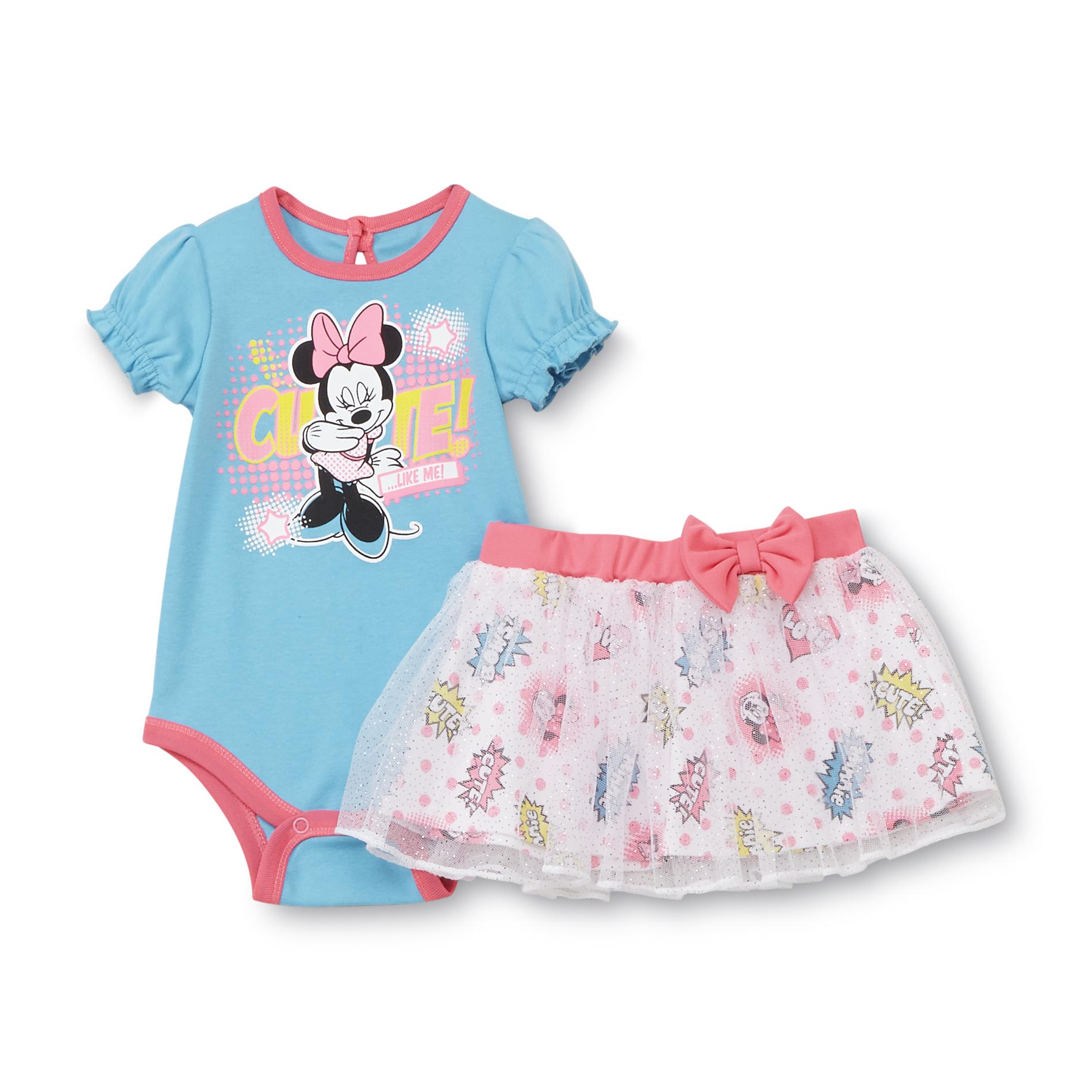 Disney Minnie Mouse Newborn Girl's Skirt & Bodysuit