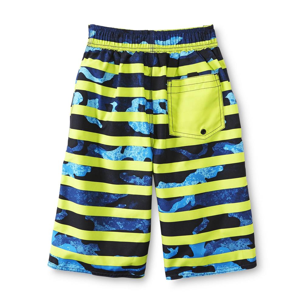 Joe Boxer Boy's Swim Trunks - Neon Striped