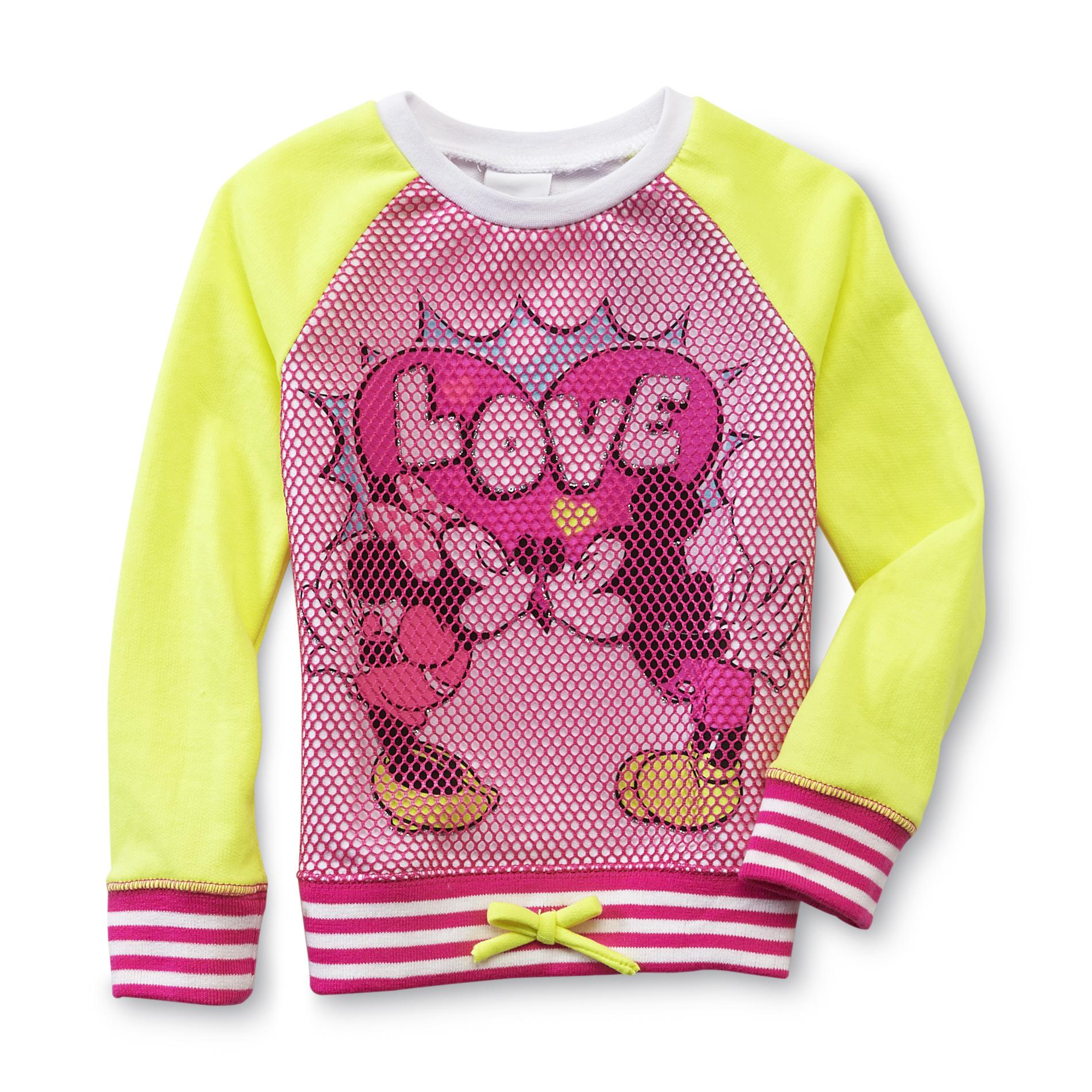 Disney Minnie Mouse Toddler Girl's Sweatshirt - Neon