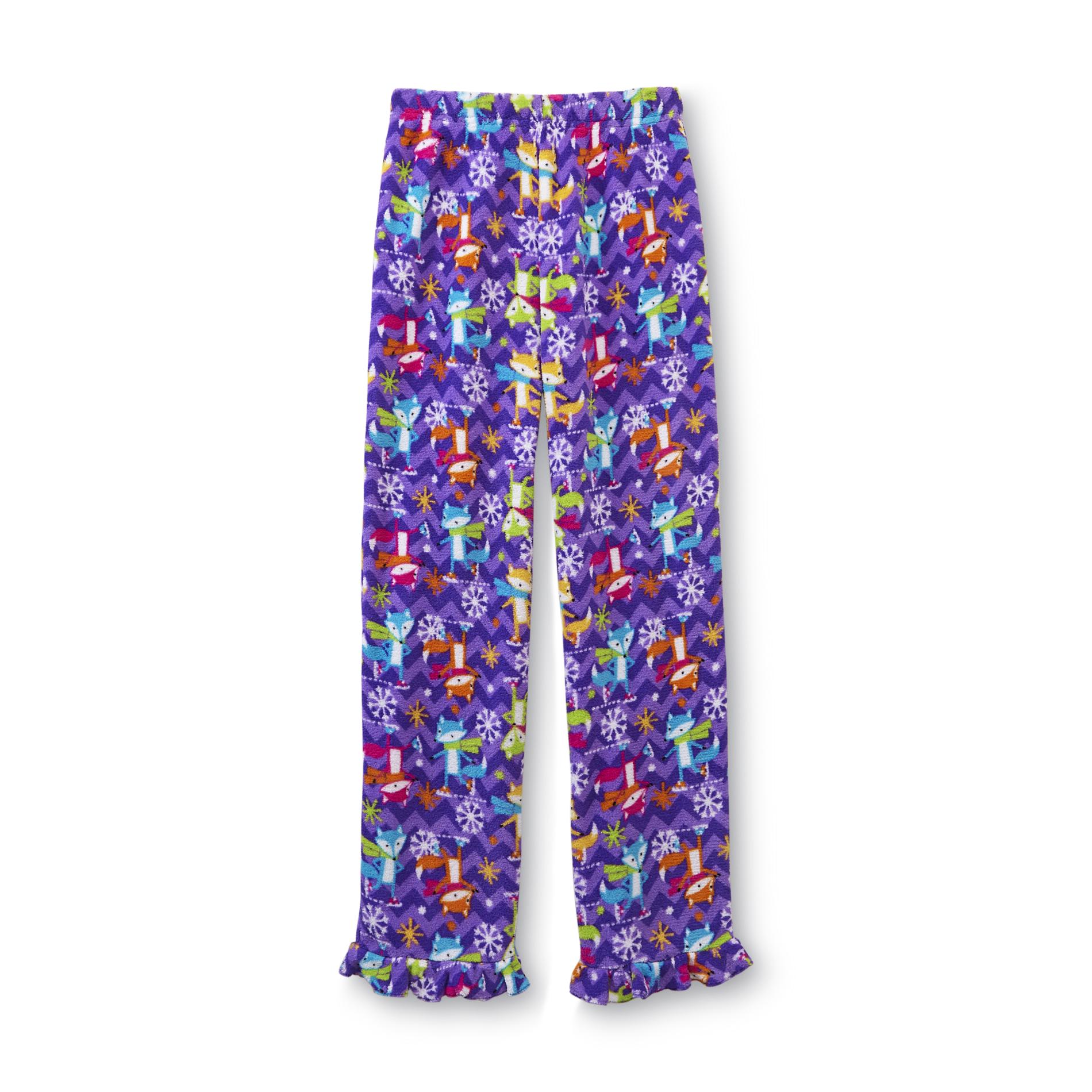 Joe Boxer Girl's Plush Pajama Pants - Snowflake Print