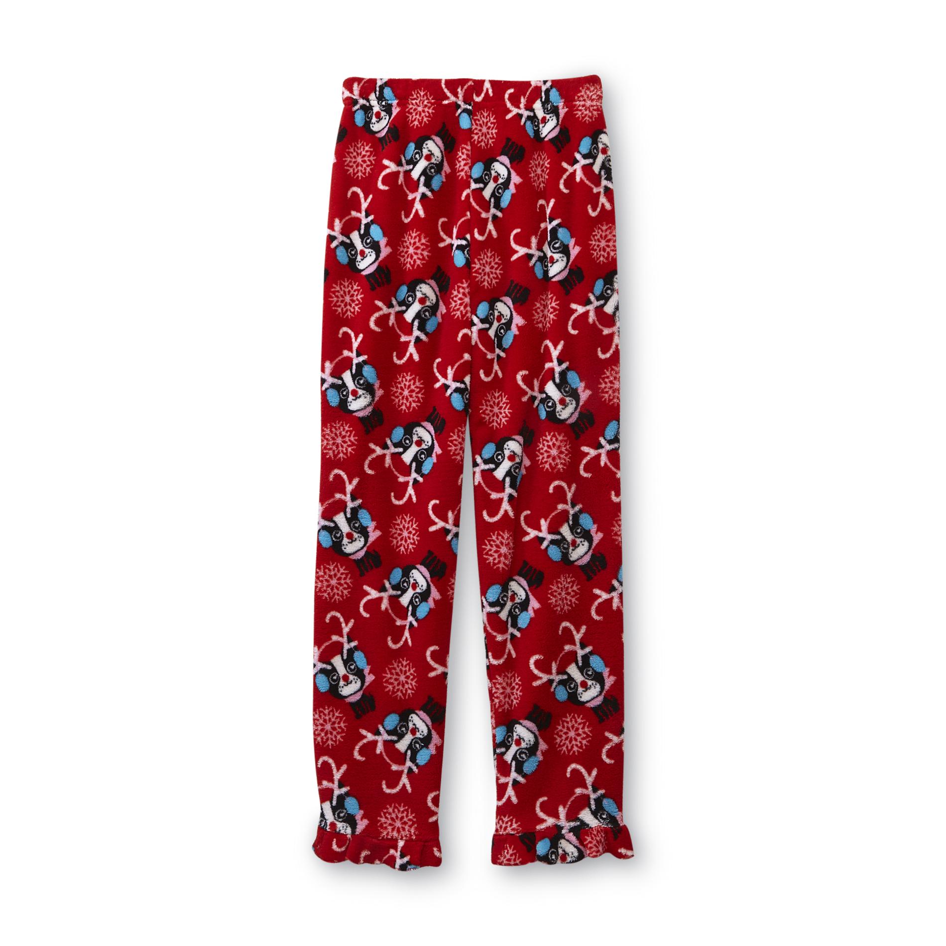 Joe Boxer Girl's Plush Pajama Pants - Dog Print