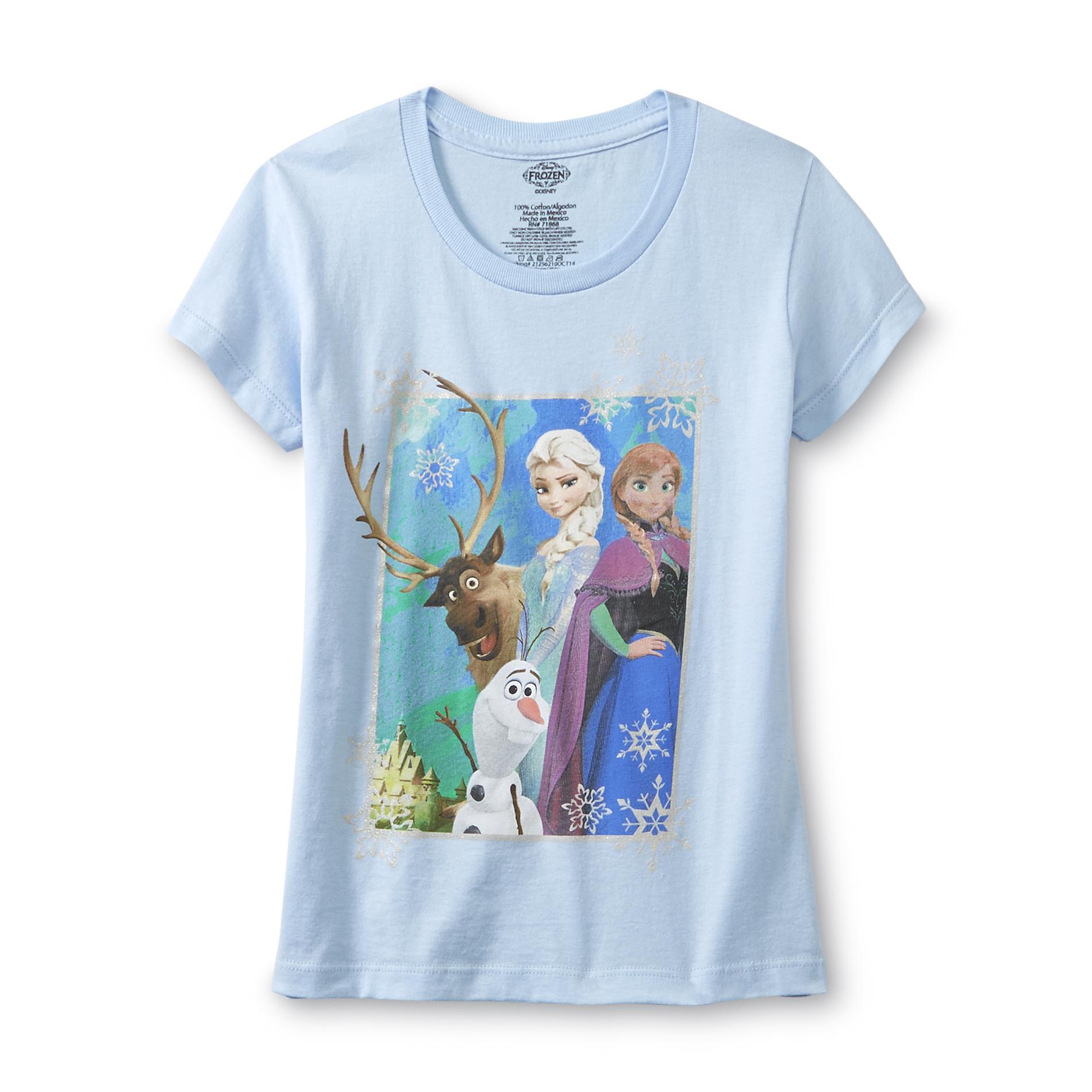 Disney Frozen Girl's Graphic T-Shirt - Glitter Accents