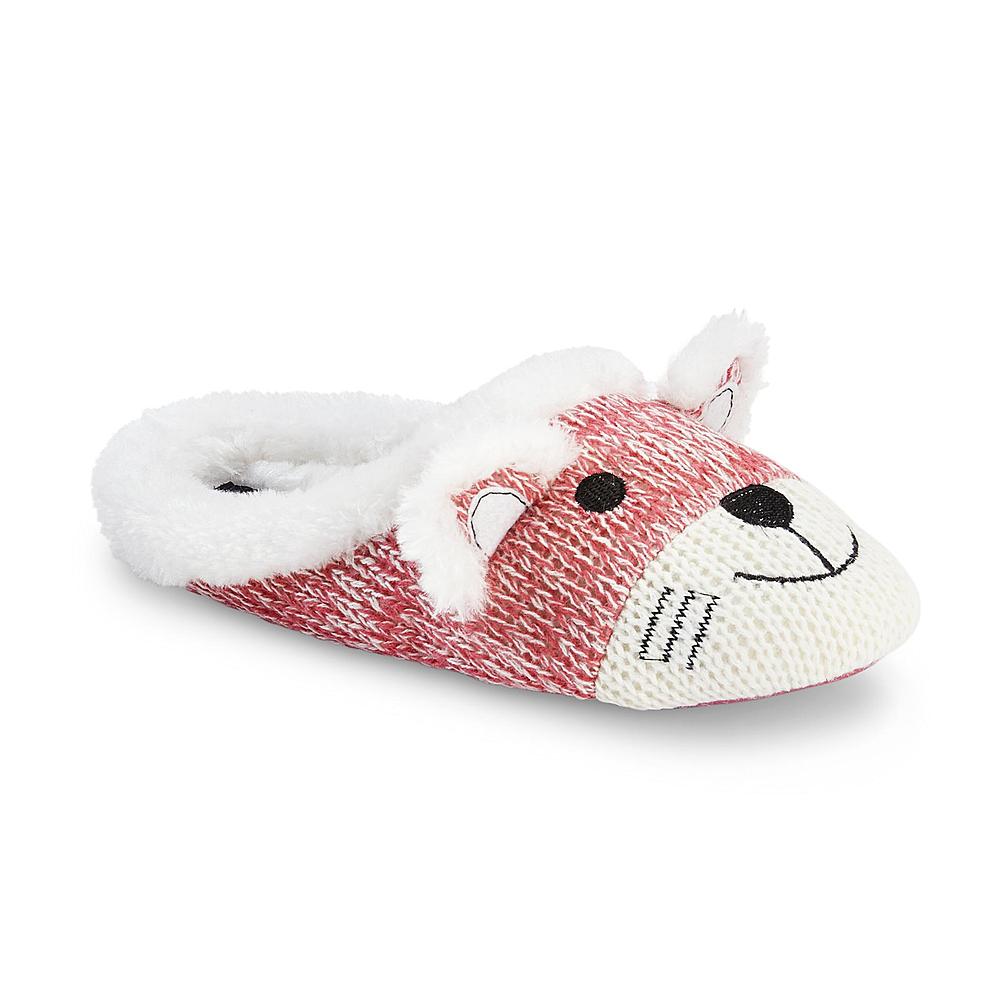 Joe Boxer Women's Kitty Pink/White Knit Clog Slipper