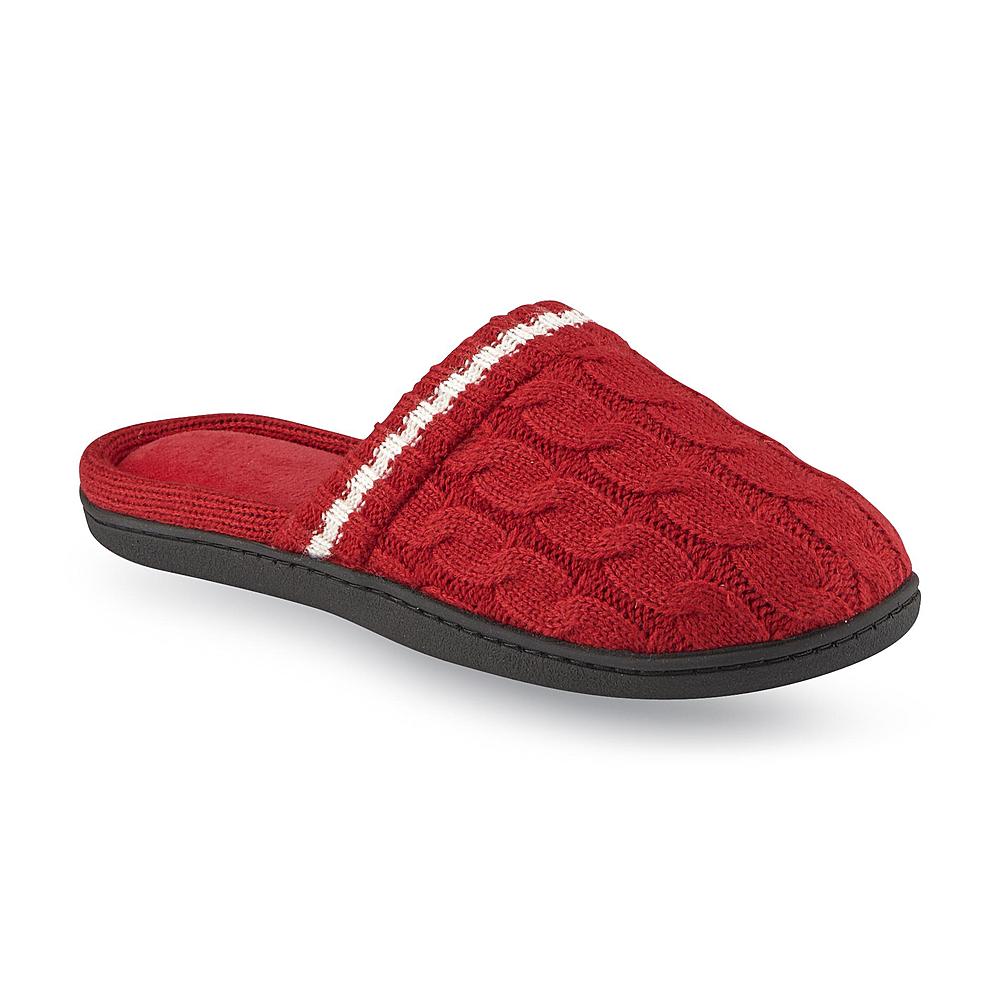 Isotoner Women's Candace Red Cable Knit Clog Slipper