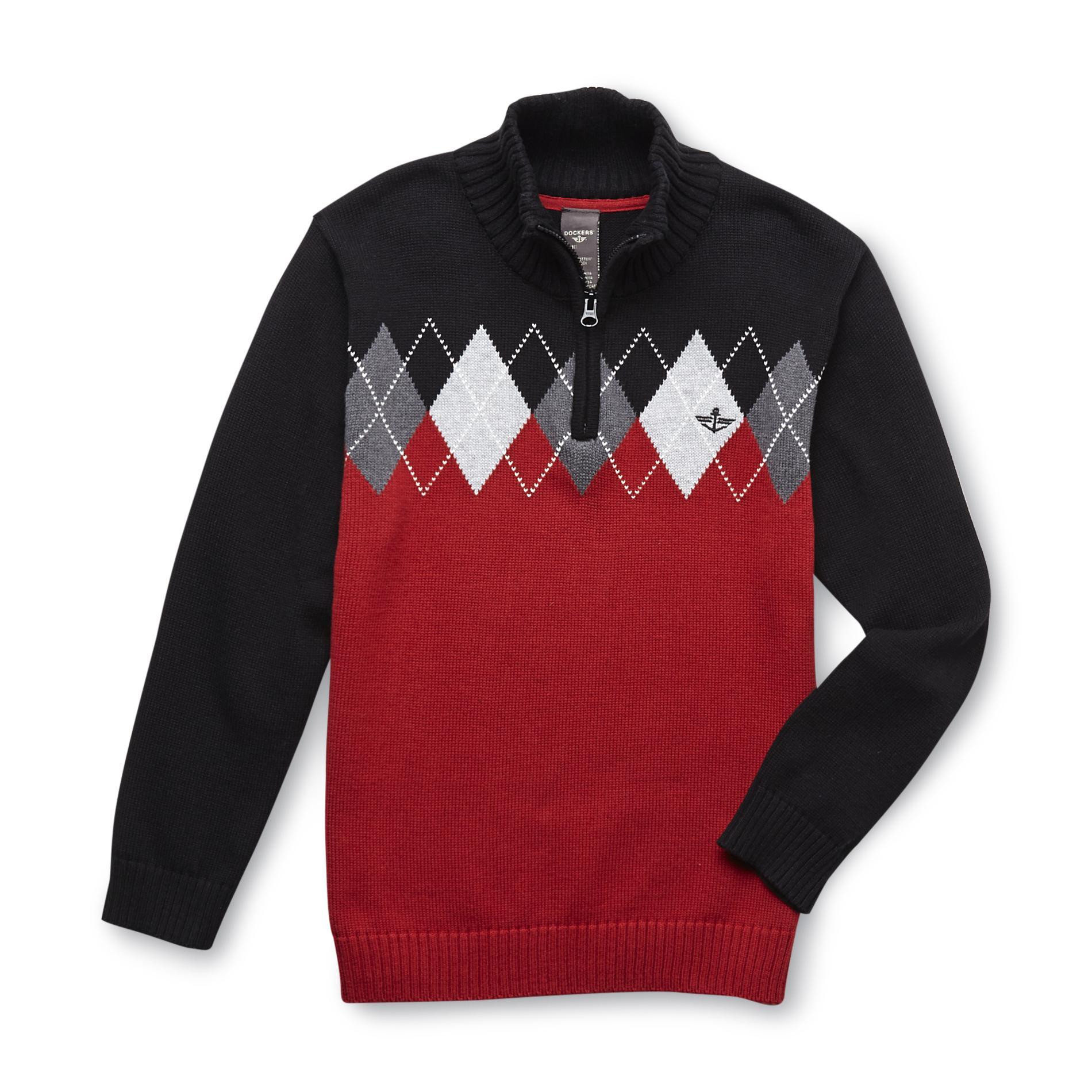 Dockers Boy's Quarter-Zip Sweater - Argyle