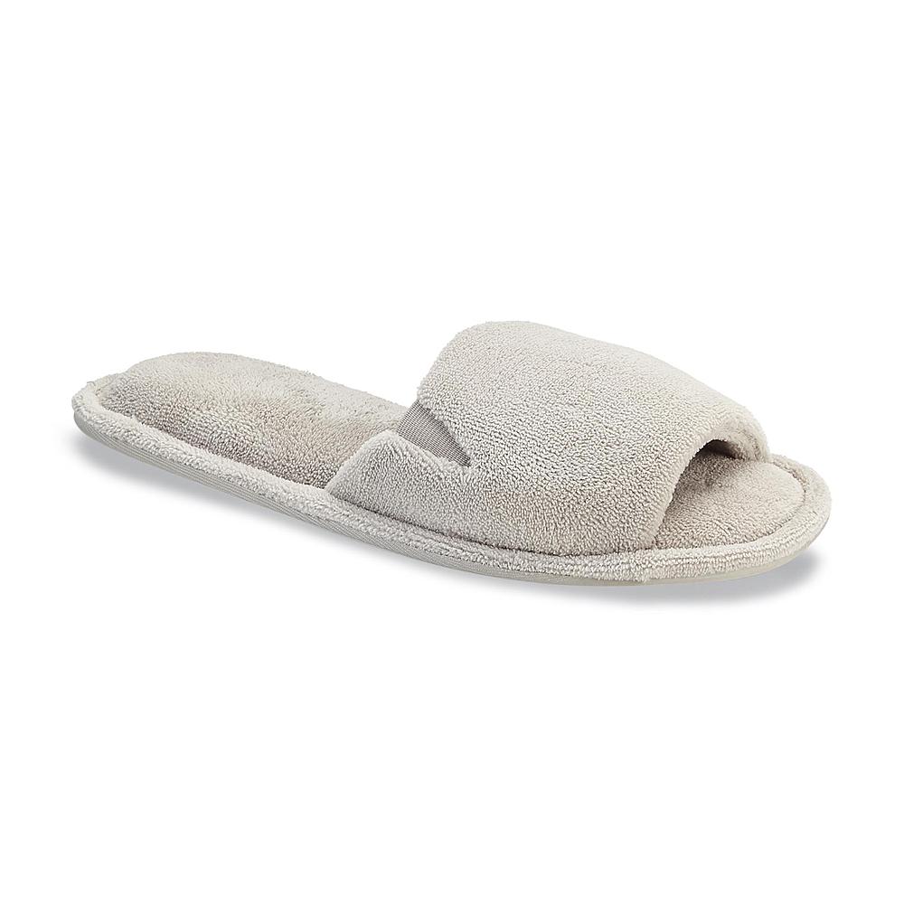 Dearfoams Women s  Pewter Open Toe  Scuff Slipper  Dearfoams Women s  Pewter Open Toe  Scuff Slipper