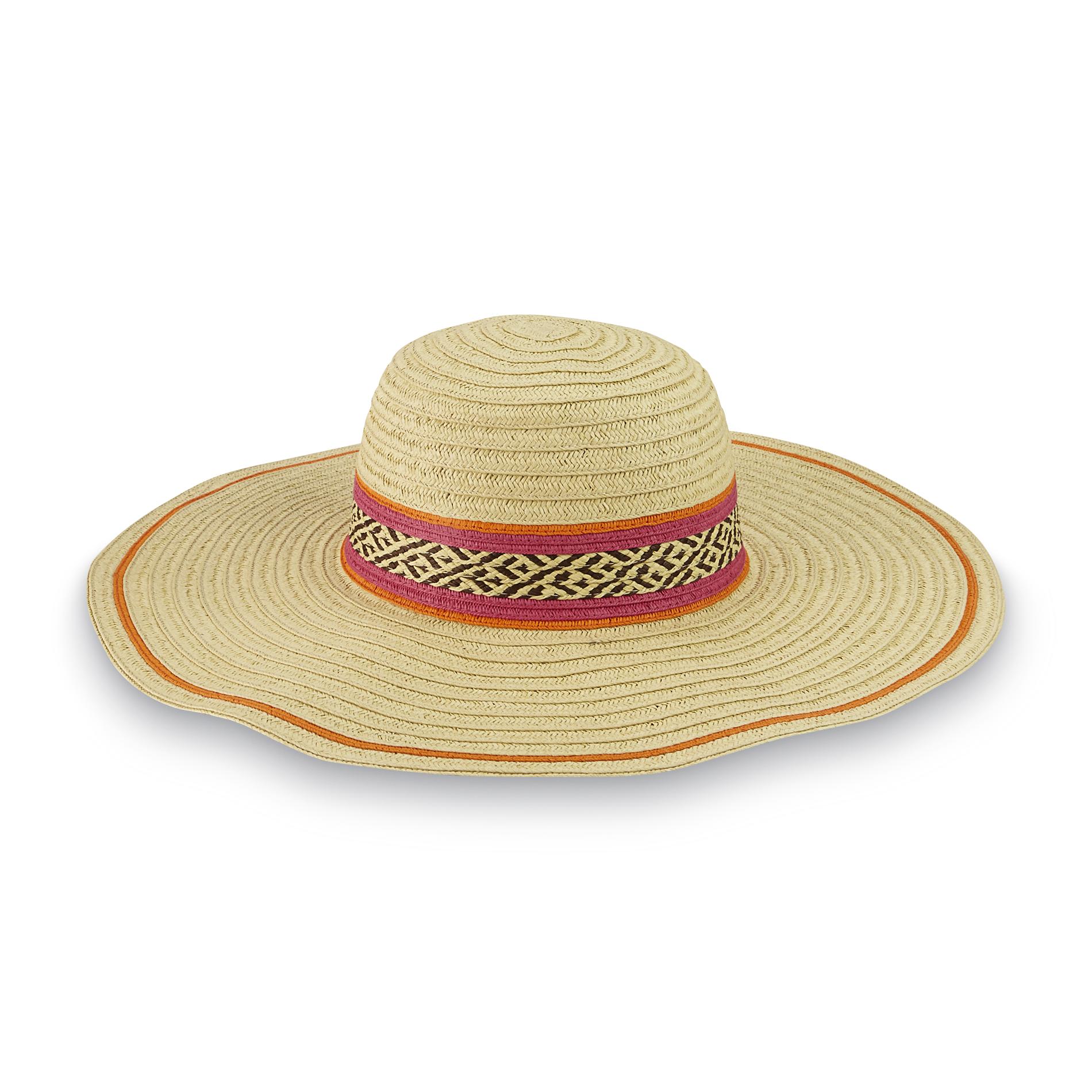Joe Boxer Women's Woven Straw Hat - Striped