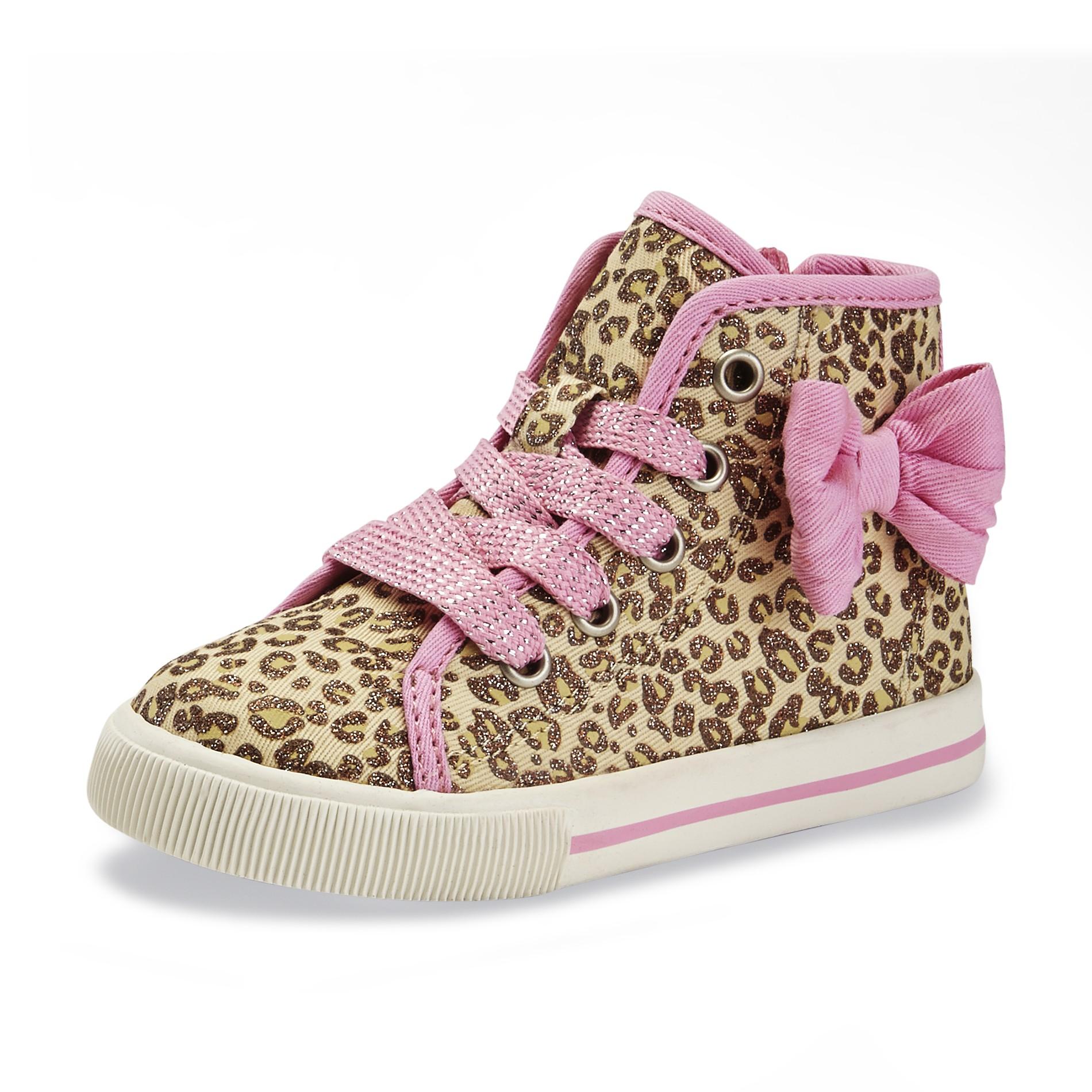 Bongo Toddler Girl's Charmaine Leopard/Pink High-Top Shoe