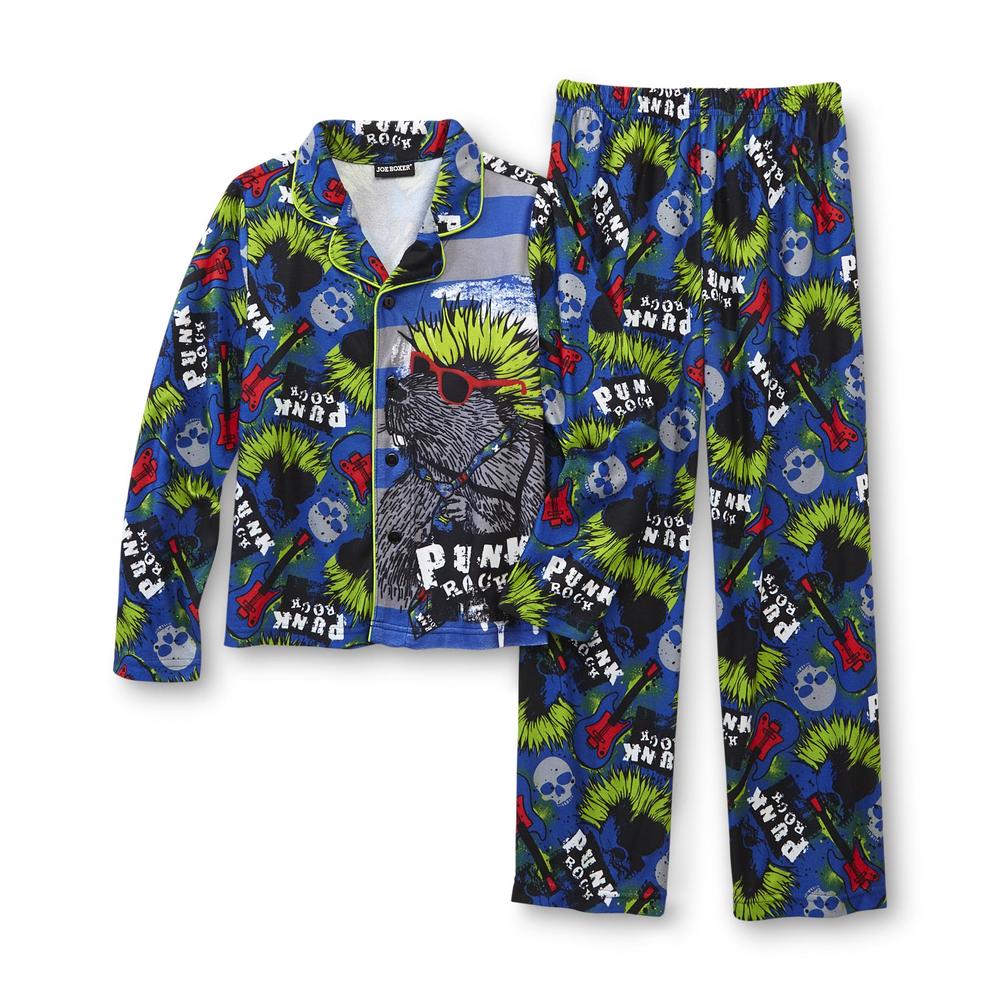 Joe Boxer Boy's Button-Front Pajama Shirt & Pants - Punk Rock