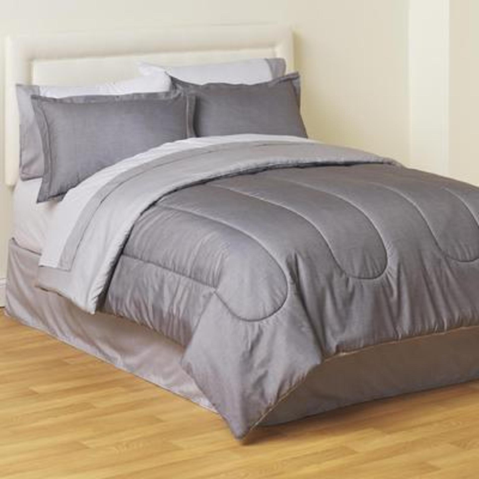 Essential Home 8-Piece Complete Bed Set - Crosshatch
