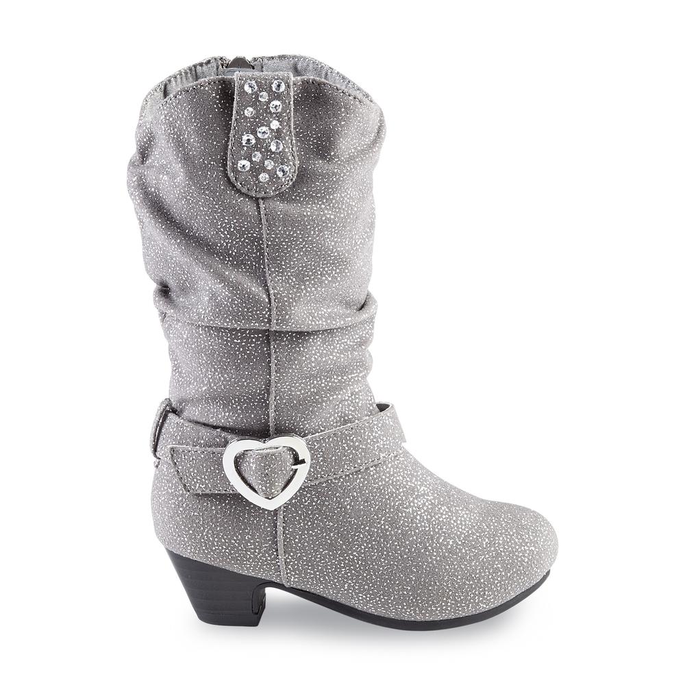 Bongo Girl's Shelly Gray Sparkle Calf Fashion Boot