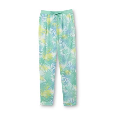 Route 66 Girl's Knit Jogger Pants - Palm Trees