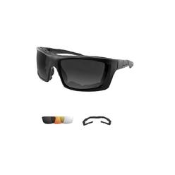 Bobster Eyewear Bobster Trident Matte Black Polarized Smoked, Clear & Amber Lens sunglasses