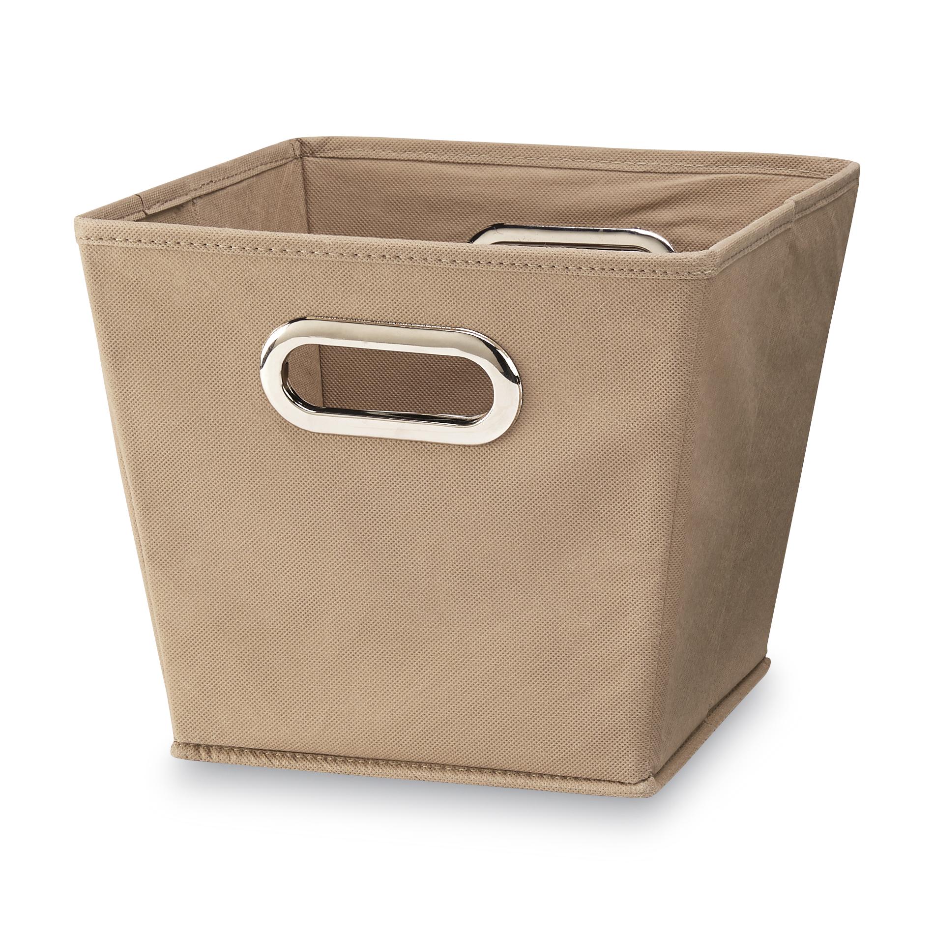 Essential Home Fabric Grommet Square Storage Bin - Tan ...