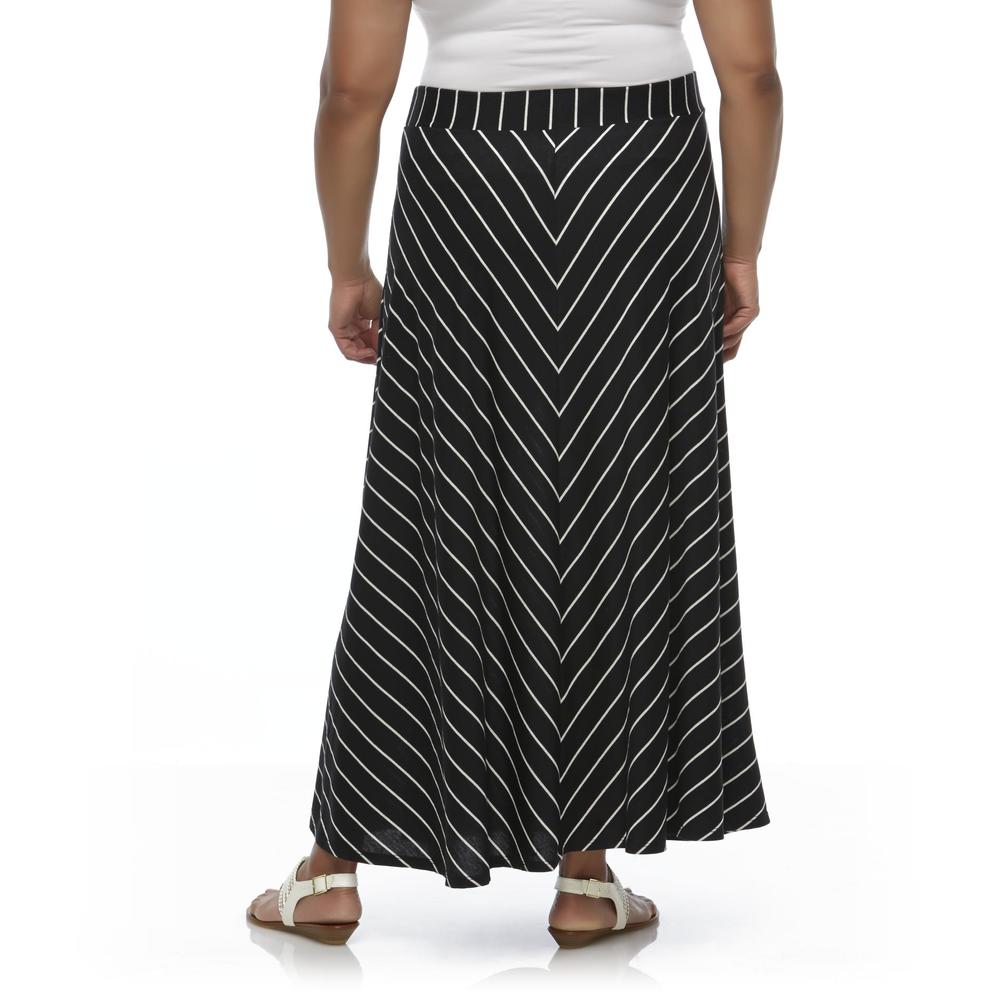 Jaclyn Smith Women's Plus Maxi Skirt - Striped