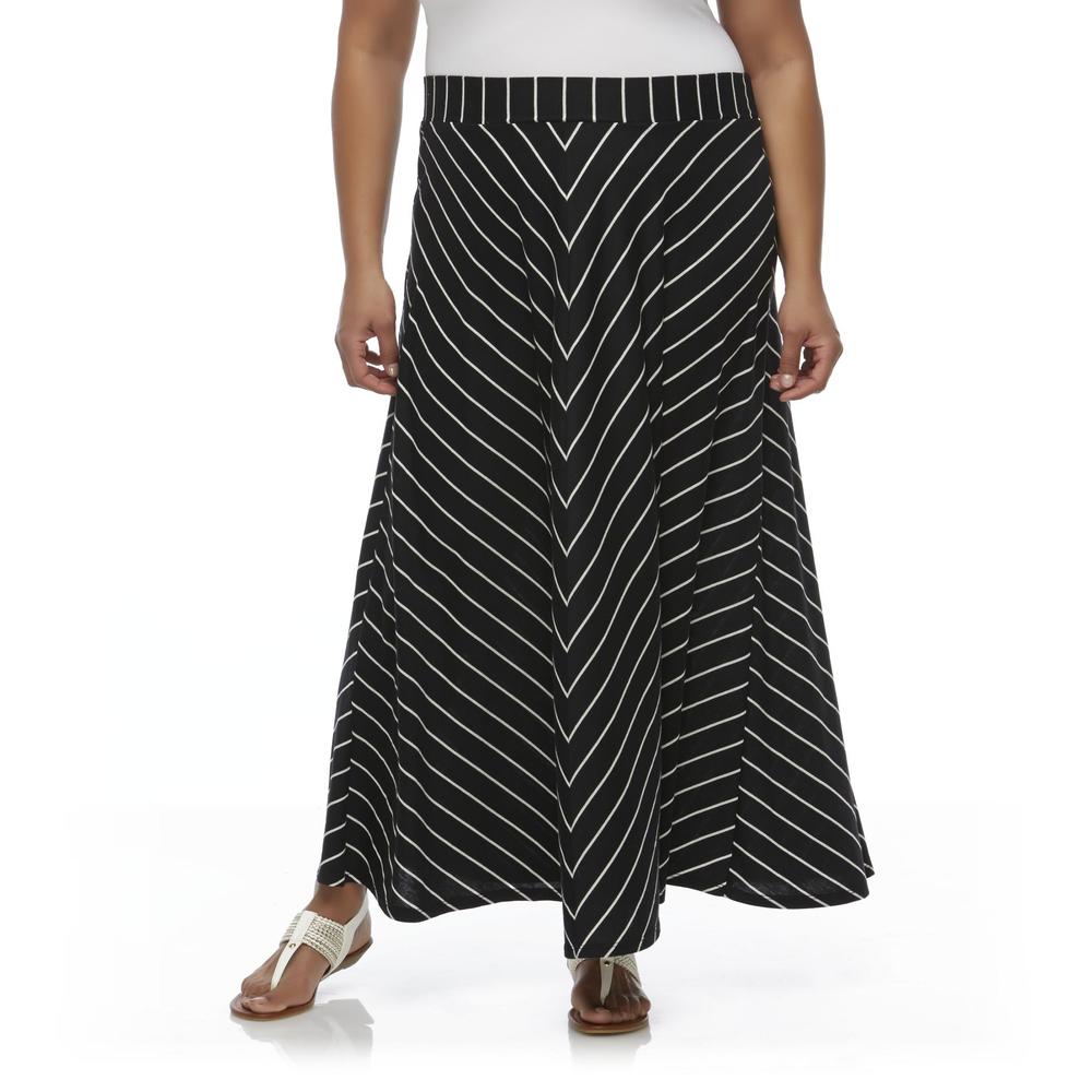 Jaclyn Smith Women's Plus Maxi Skirt - Striped