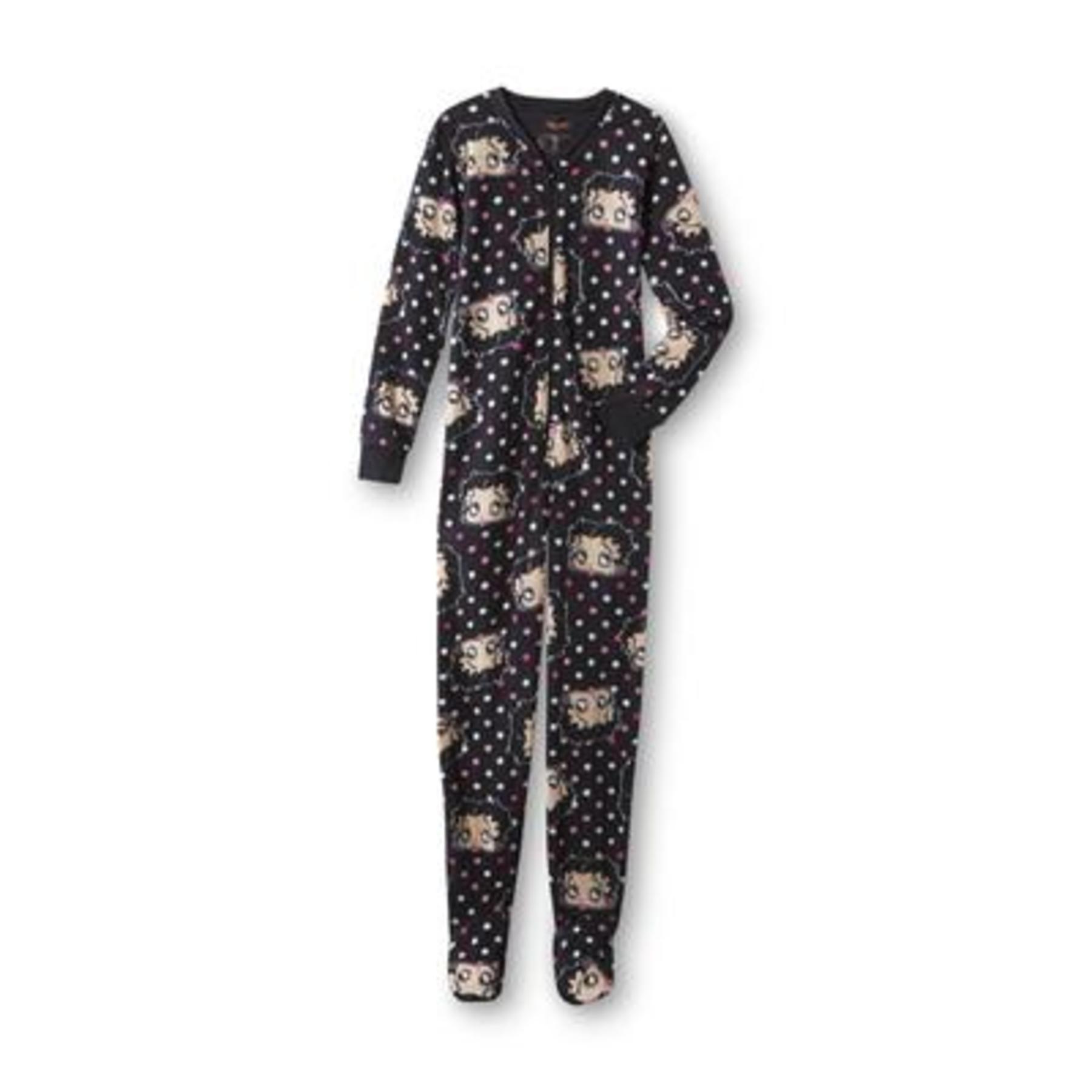 Betty Boop Women's Footed Fleece Pajamas