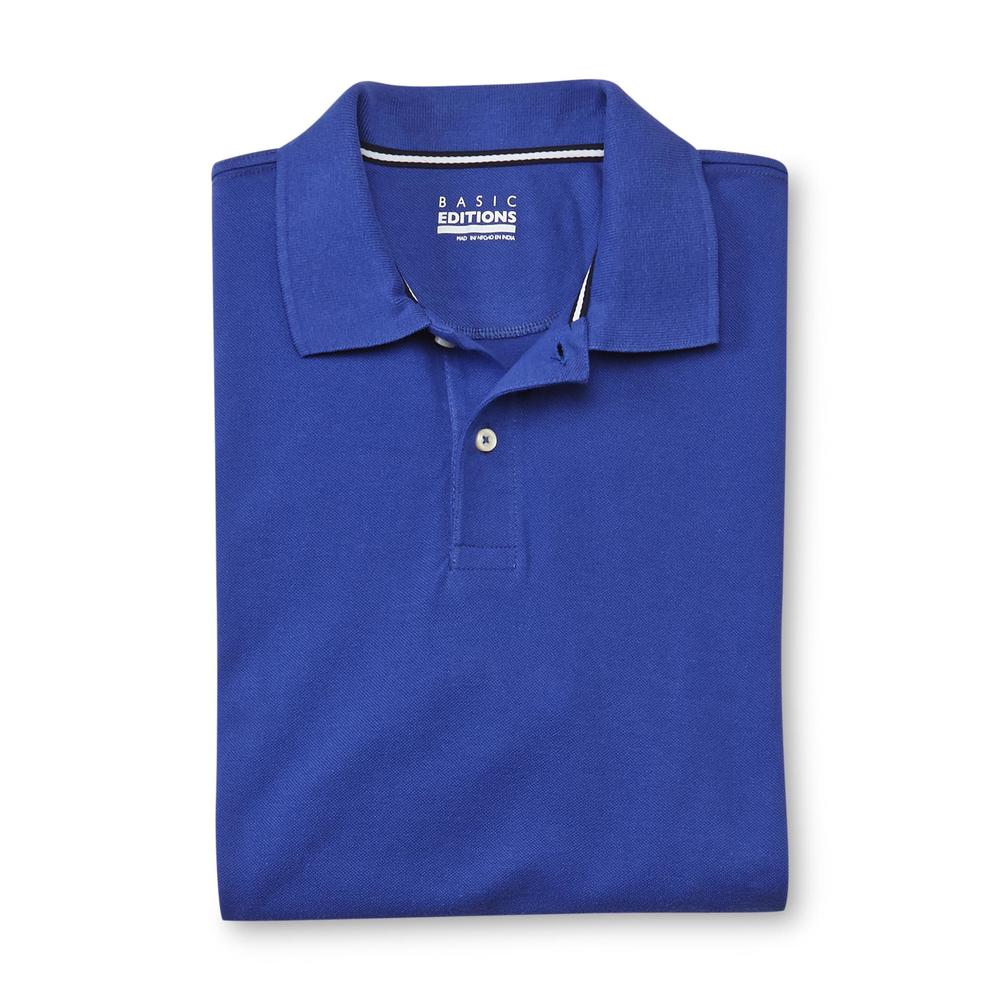 Basic Editions Men's Big & Tall Jersey Knit Polo Shirt