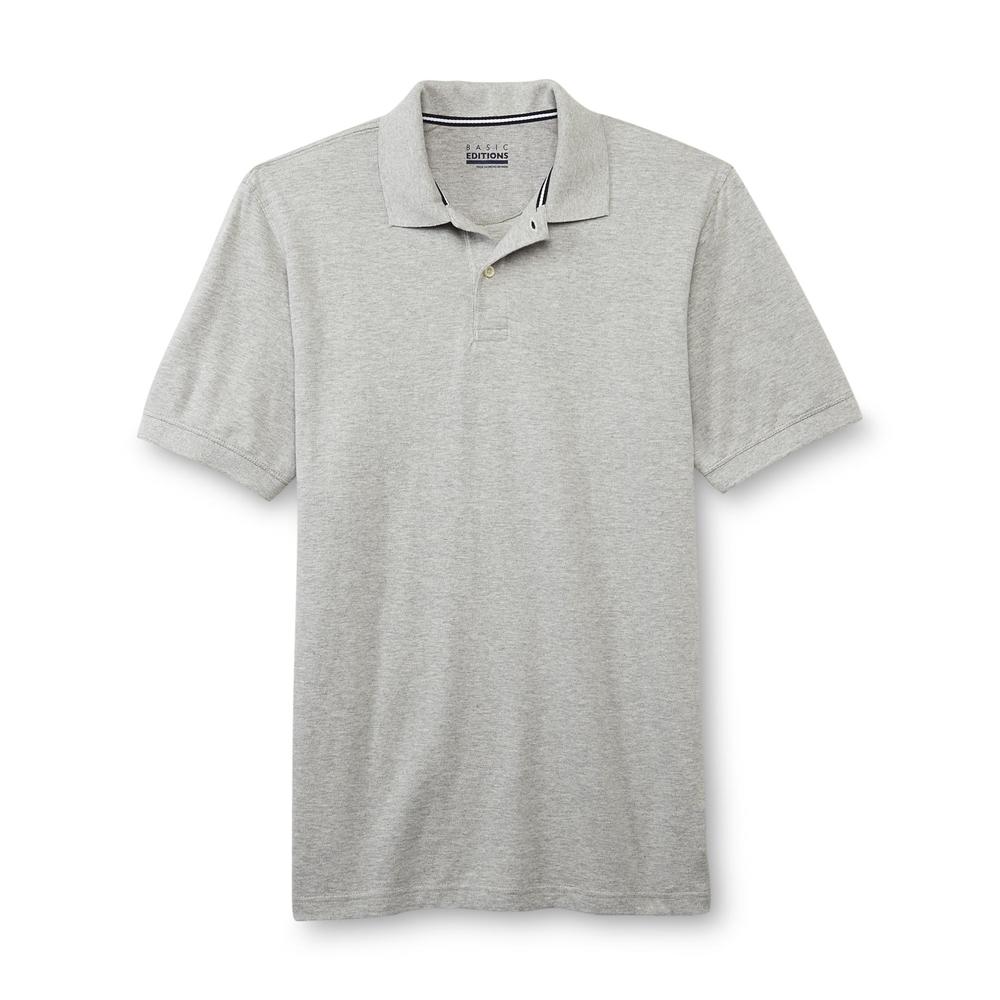 Basic Editions Men's Big & Tall Jersey Knit Polo Shirt