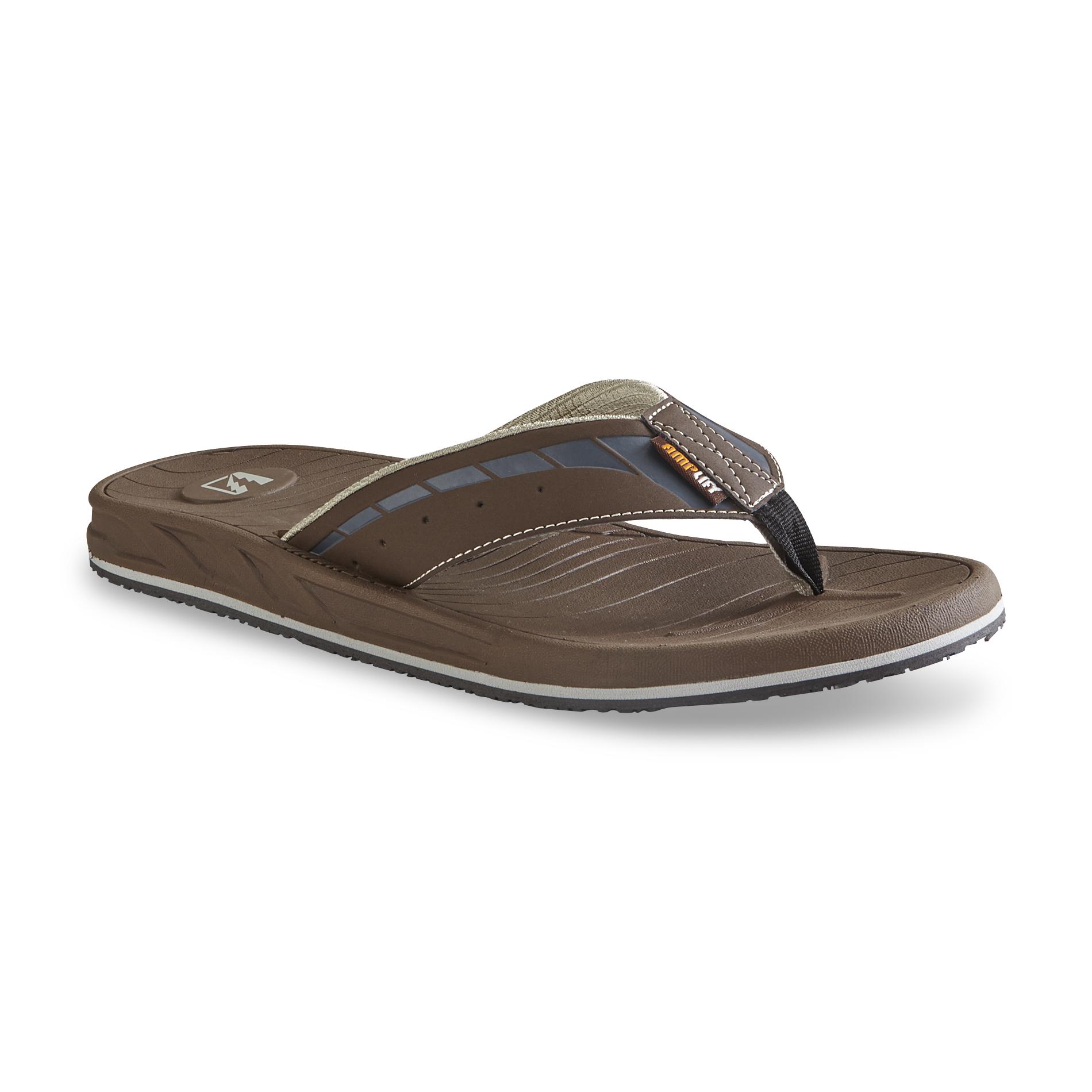 Amplify Men's Glide Brown/Gray Flip-Flop Sandal