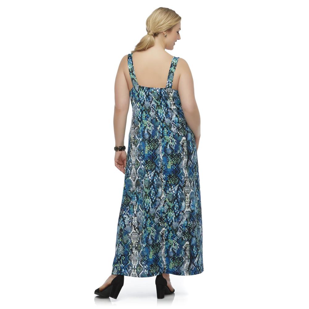 Covington Women's Plus Maxi Dress - Snakeskin Print