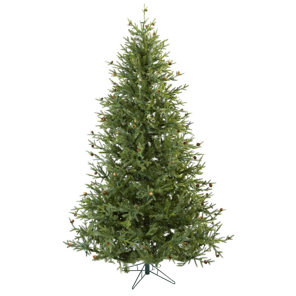 7.5&#8217; Classic Pine and Pine Cone Christmas Tree