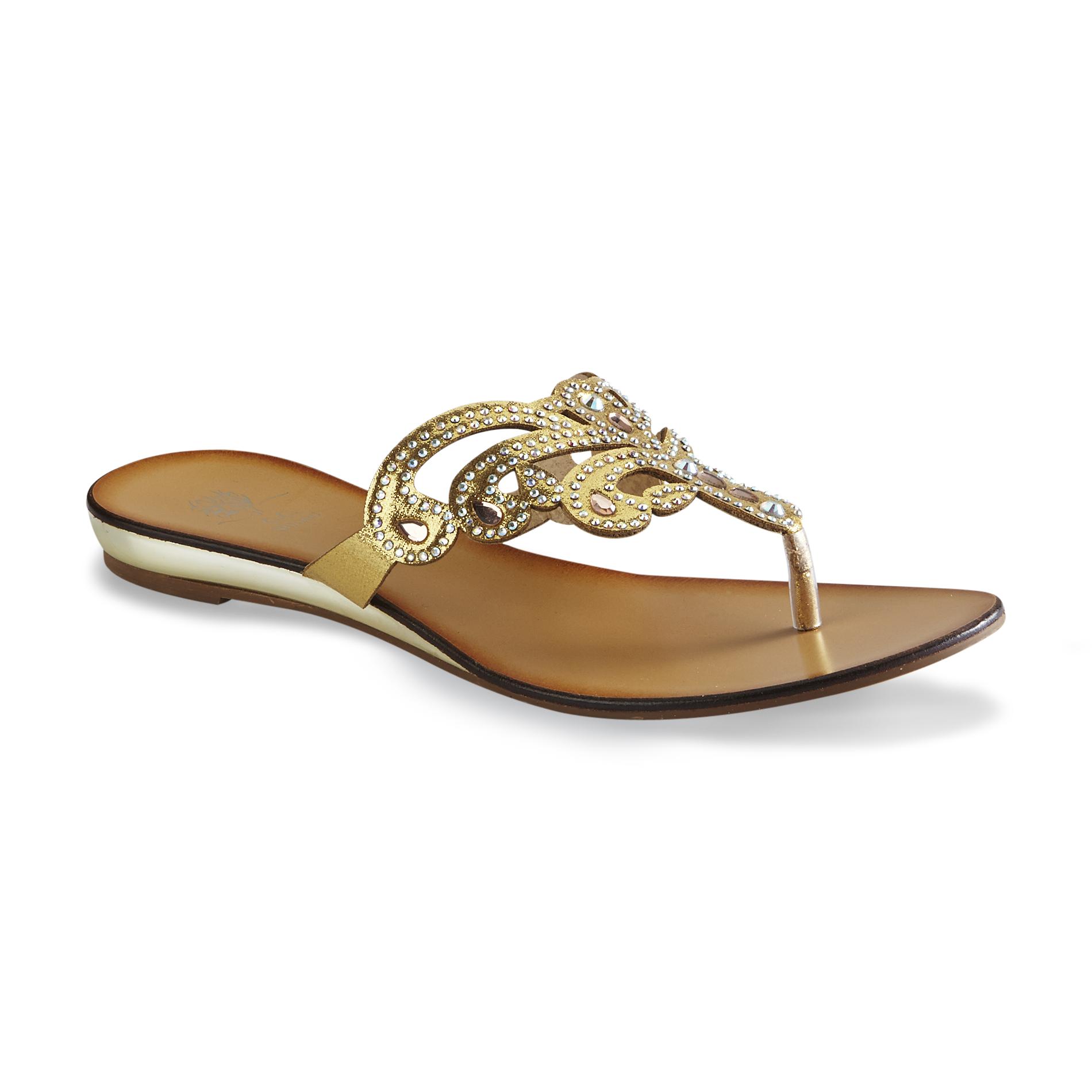 GC Shoes Women's Miss Universe Gold/Embellished Sandal | Shop Your Way ...