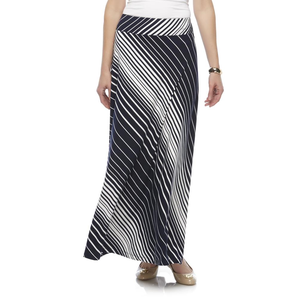 Jaclyn Smith Women's Knit Maxi Skirt - Striped