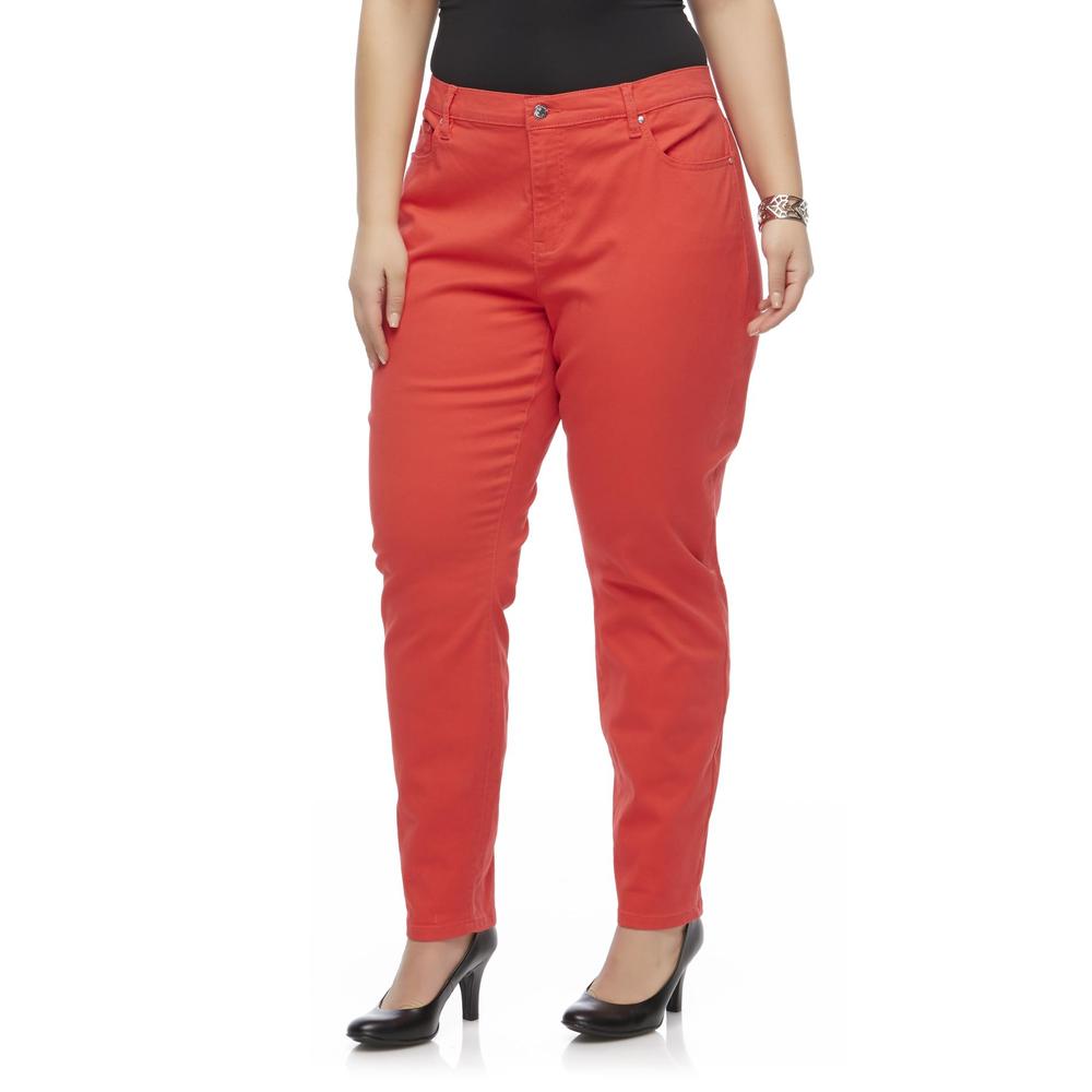 Jaclyn Smith Women's Plus Colored Super Stretch Jeans