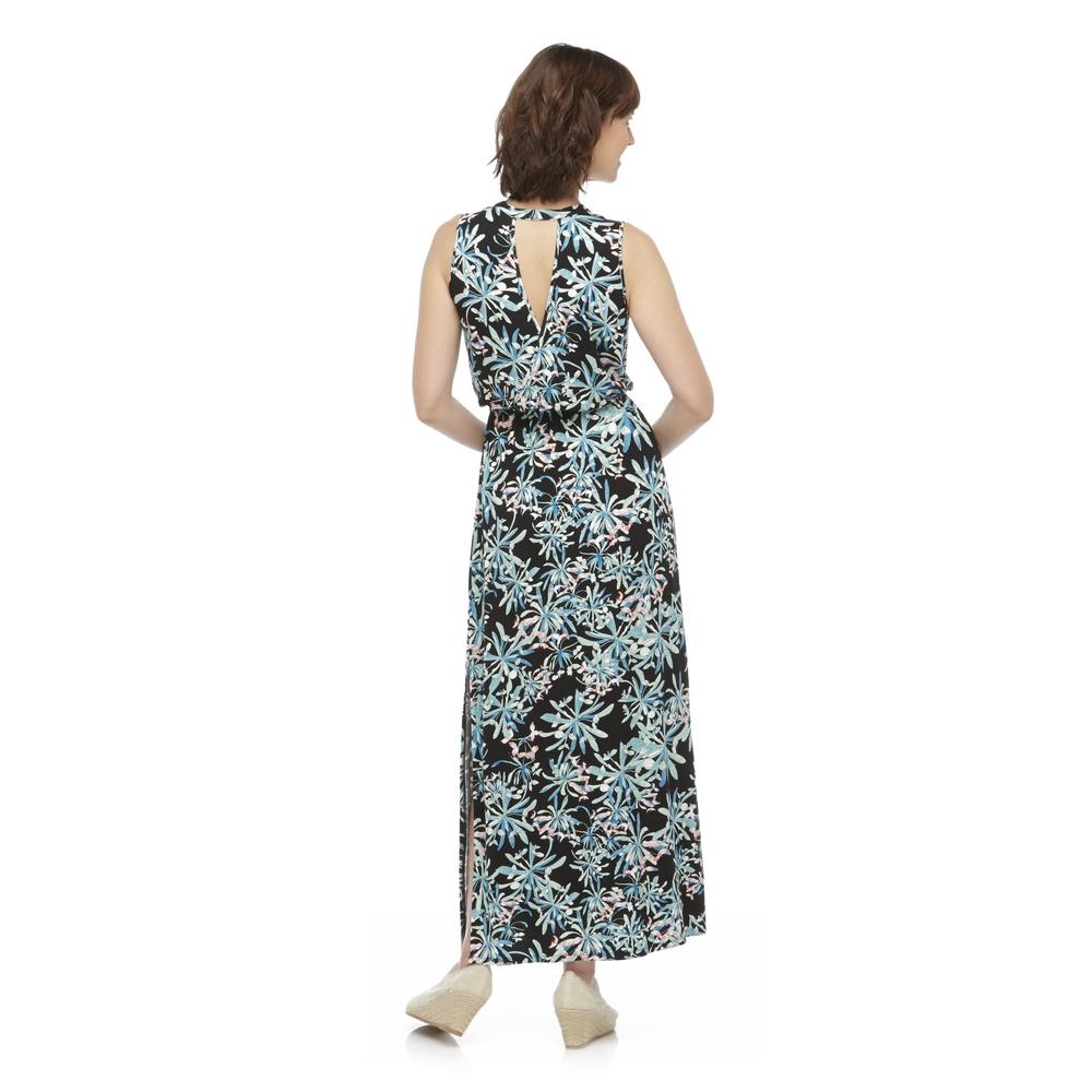 Jaclyn Smith Women's Faux Wrap Maxi Dress - Floral Print