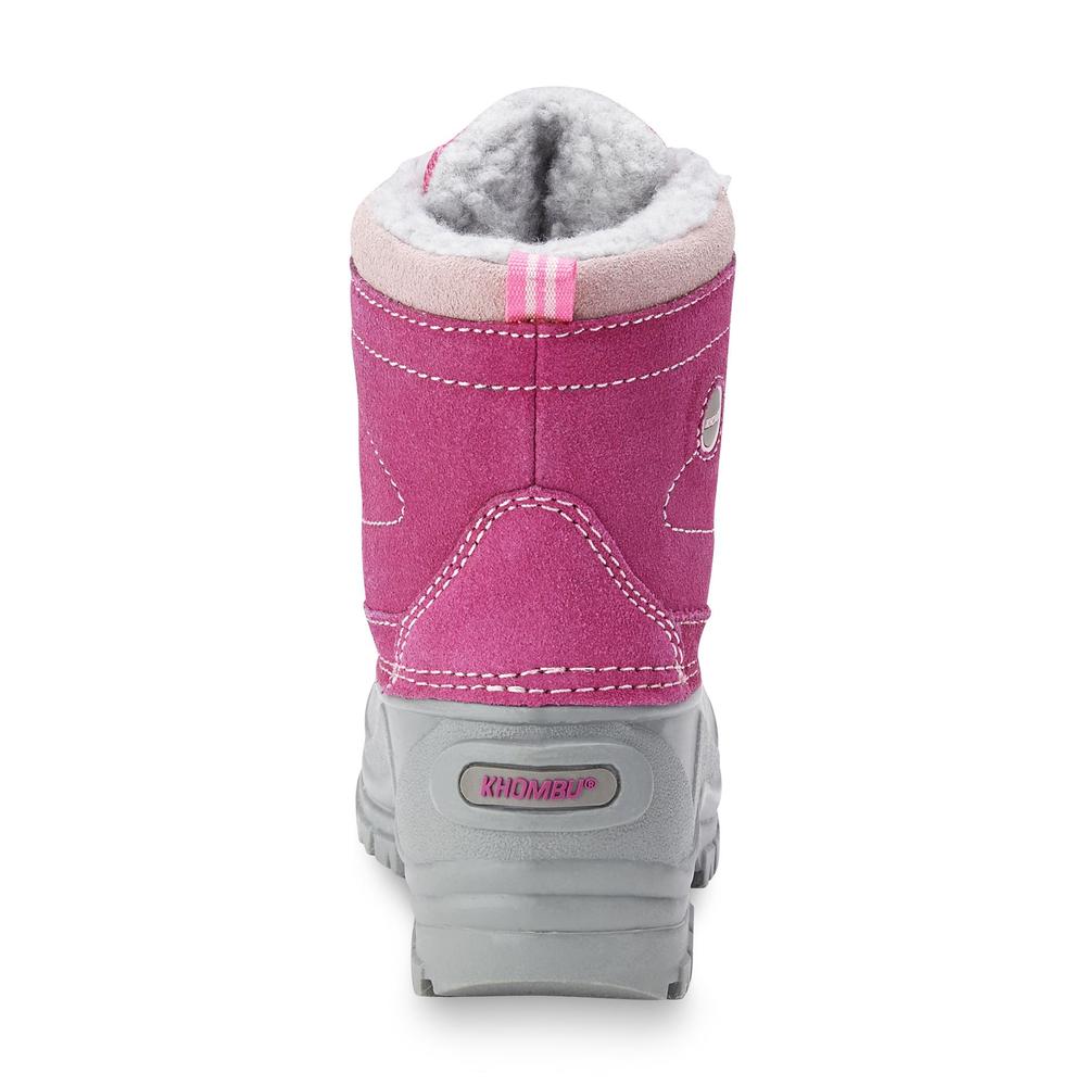 Khombu Toddler Girl's Lil Scoot Pink/Gray Waterproof Winter Boot