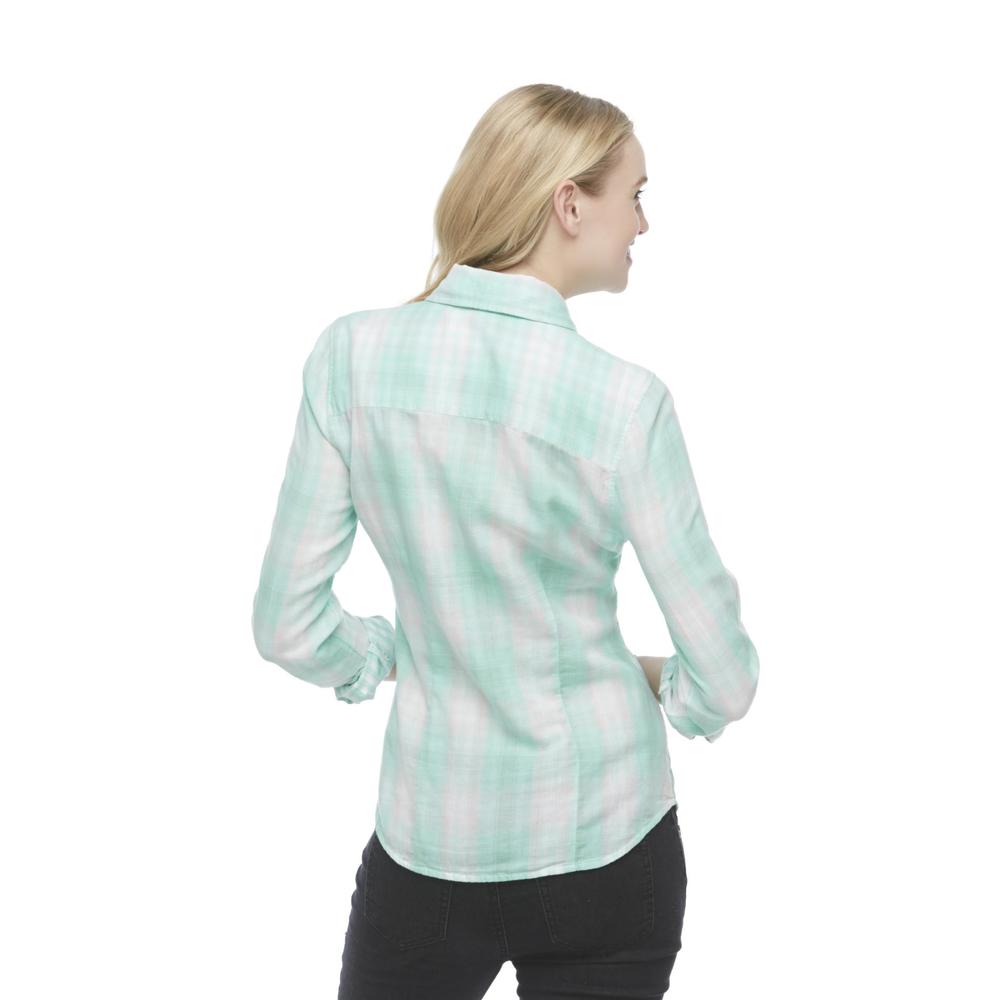 Attention Women's Button-Front Shirt - Plaid