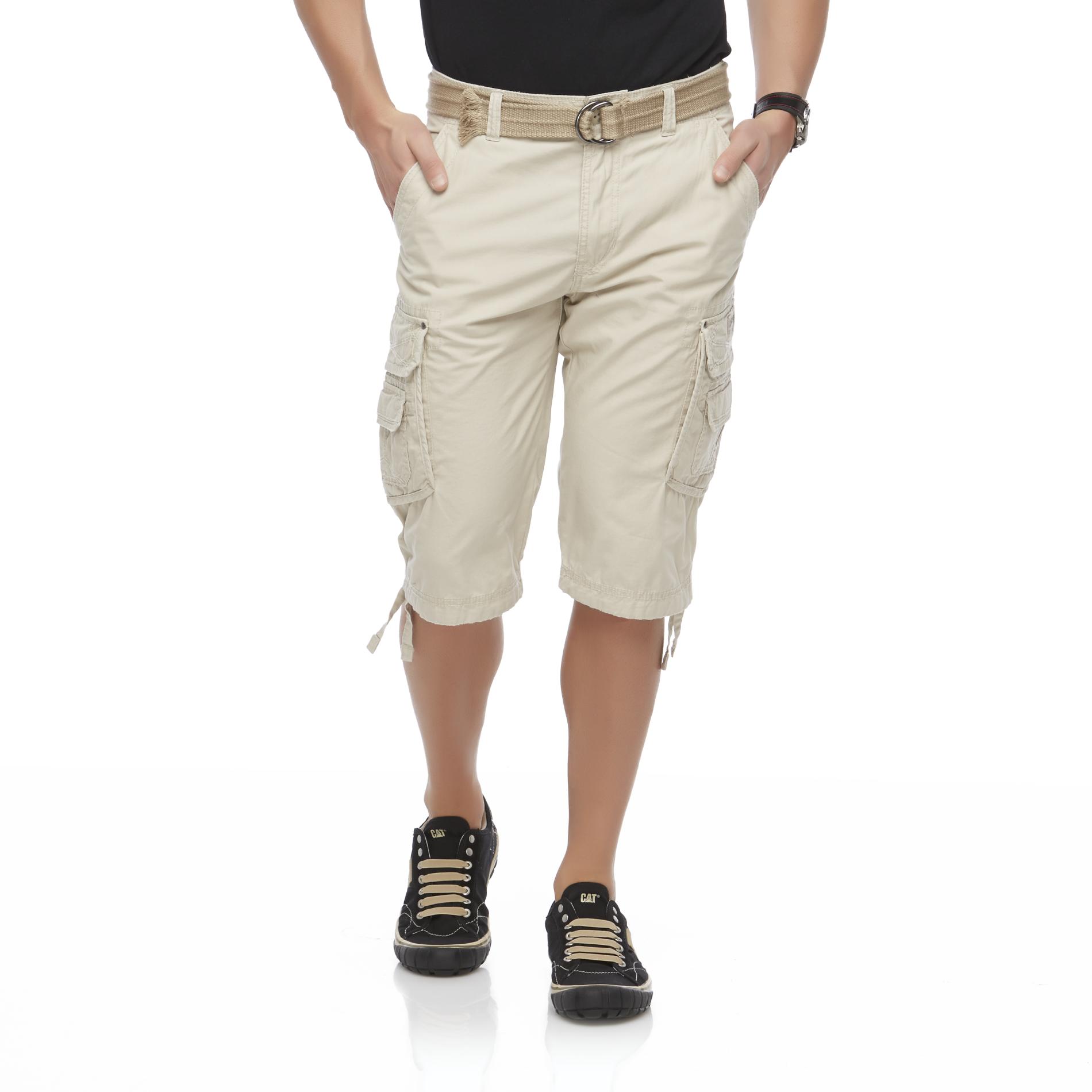 Unionbay Men's Cordova Cargo Messenger Shorts & Belt