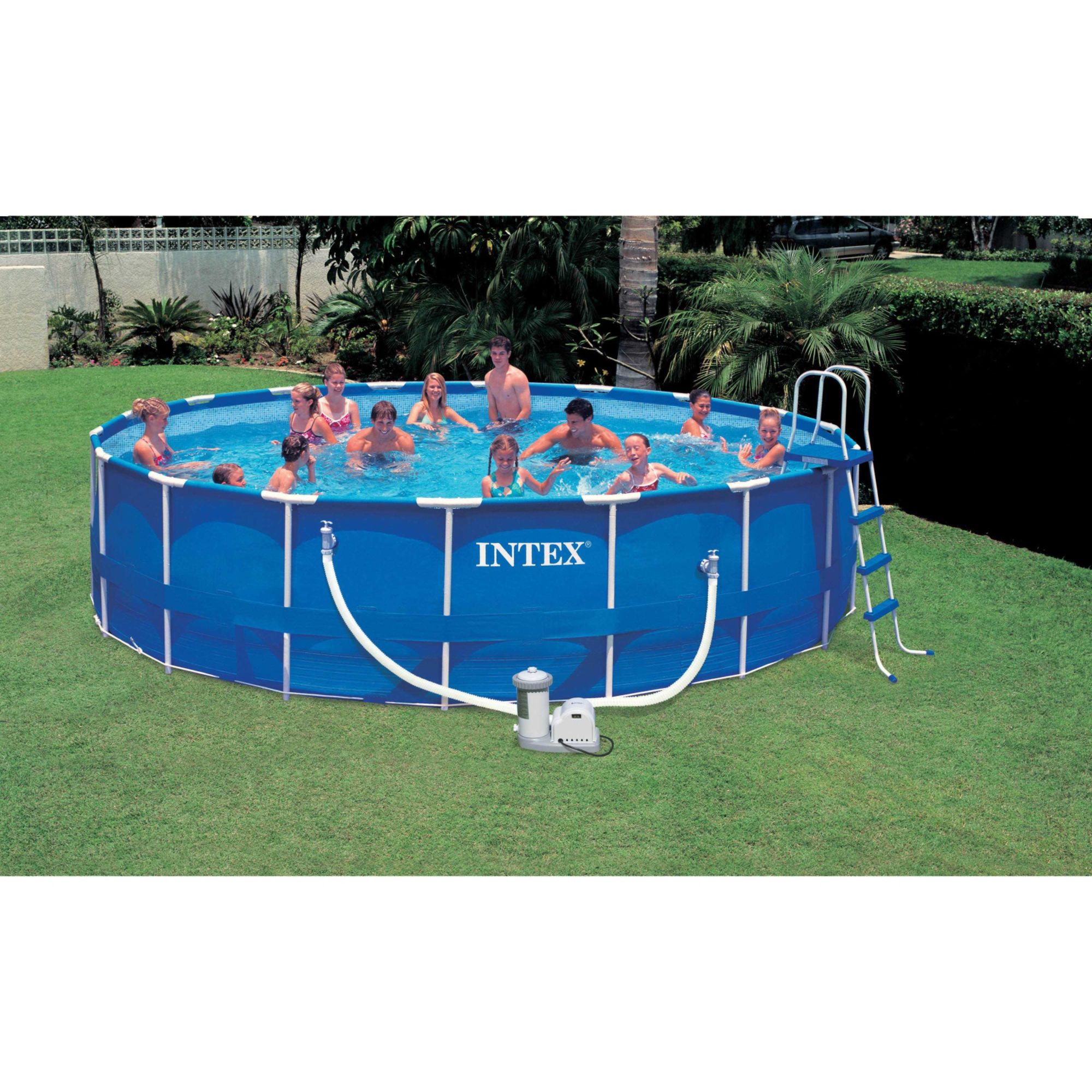 Intex 18' x 48" Round Metal Frame Pool Package Sears