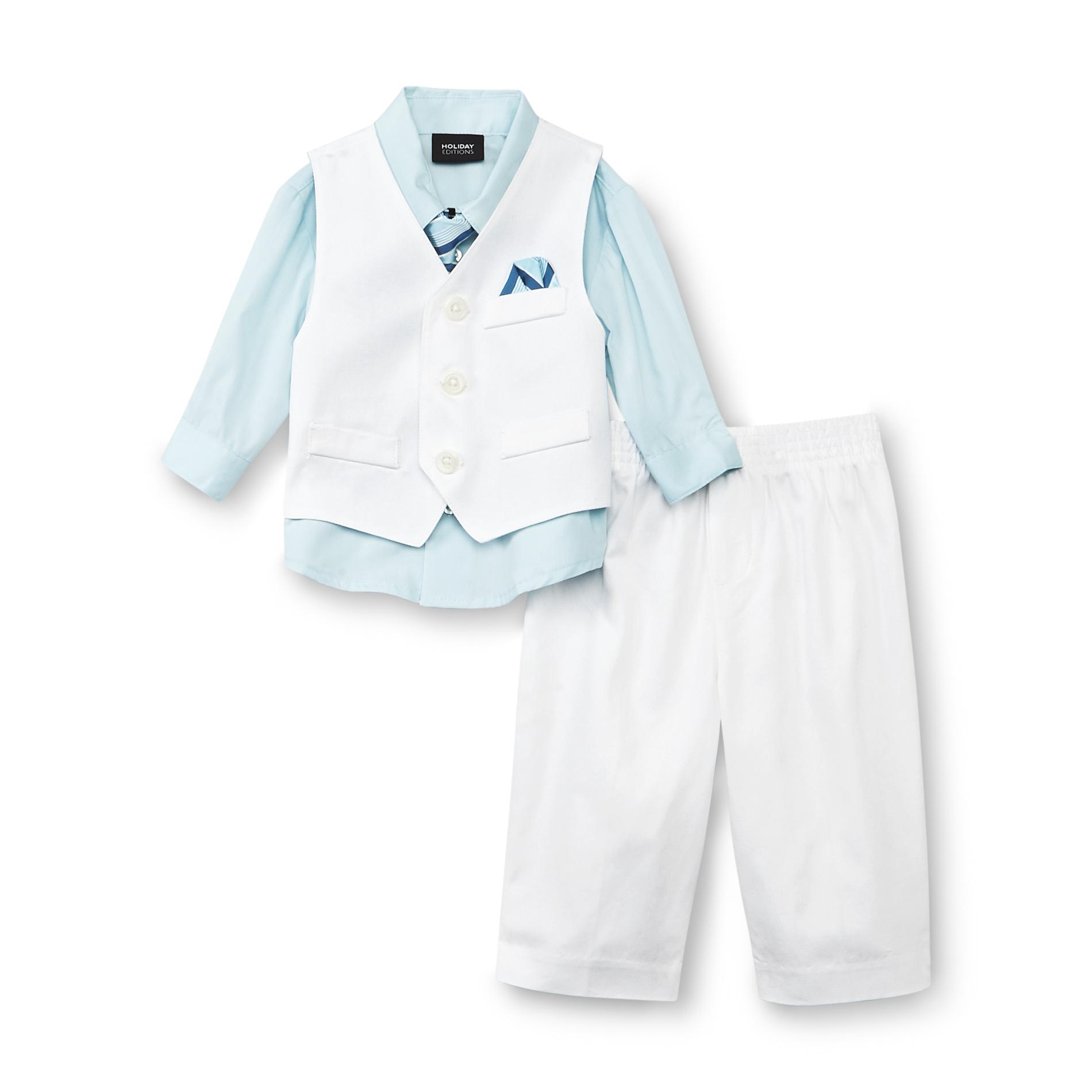 Holiday Editions Newborn Boy's Shirt  Vest  Pants & Necktie