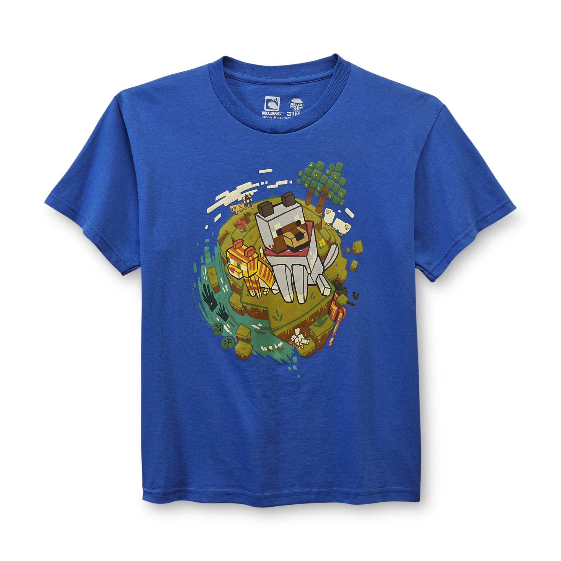 Minecraft Boy's Graphic T-Shirt - Cat & Dog