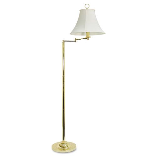 Ledu Brass Swing Arm Incandescent Floor Lamp, 58" High