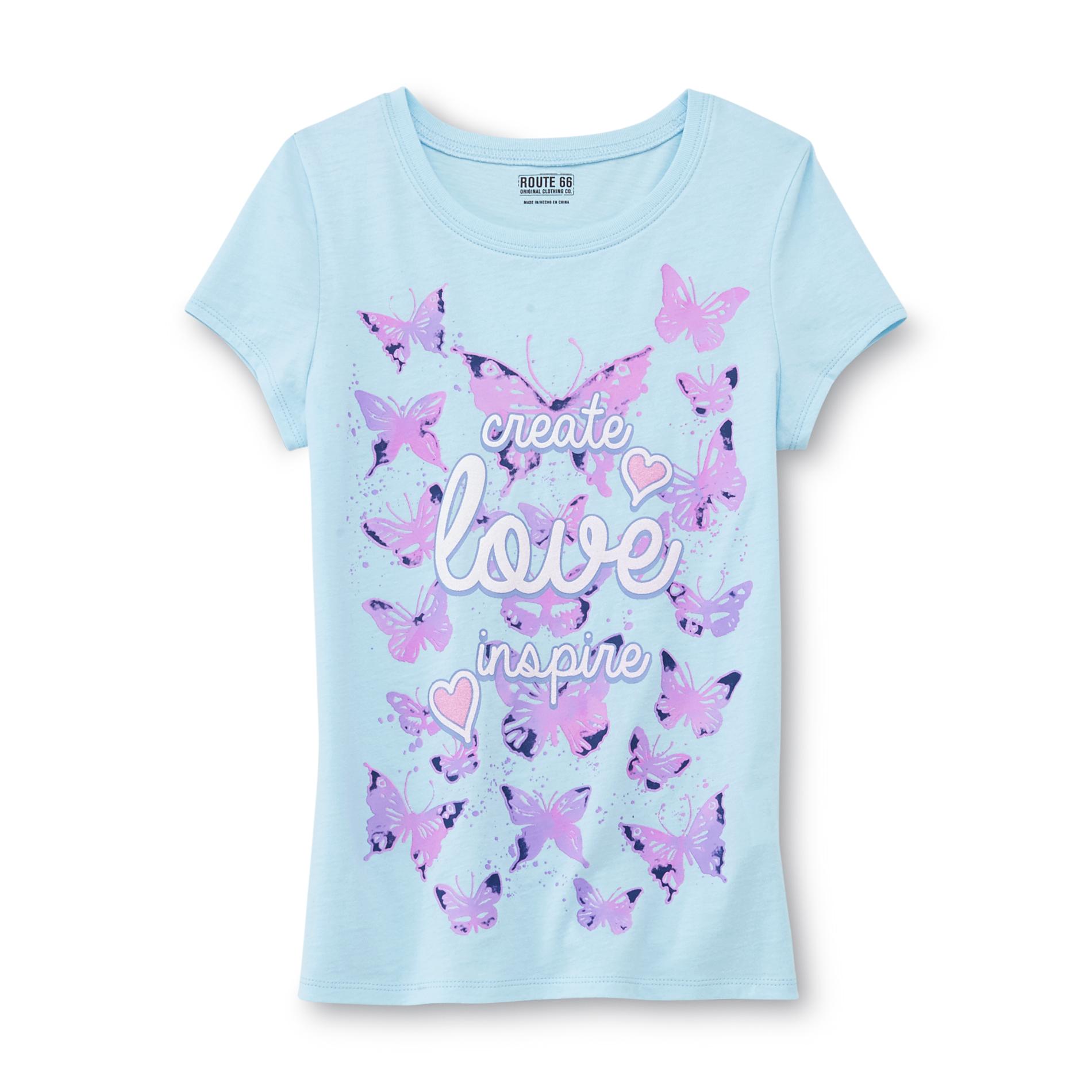 Route 66 Girl's Graphic T-Shirt - Butterflies