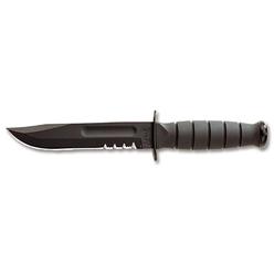 Ka-bar Knives 212598 Short Knife Black Hard Sheath Serrated Edge