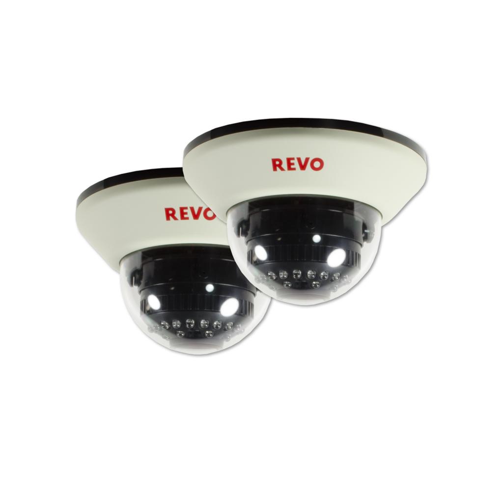 Revo 1200 TVL Indoor Dome Surveillance Camera with 100 ft. Night Vision (2-Pack)