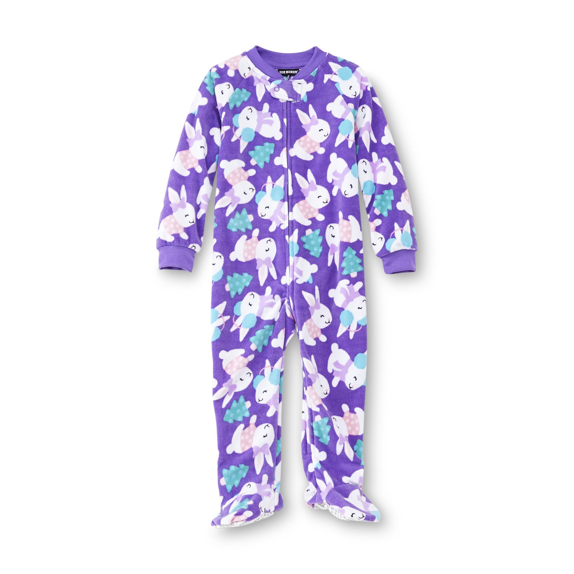 Joe Boxer Infant & Toddler Girl's Fleece Footed Pajamas - Bunnies
