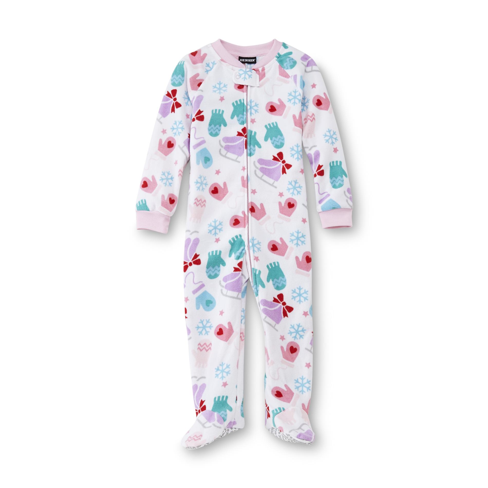 Joe Boxer Infant & Toddler Girl's Fleece Footed Pajamas - Snowflakes