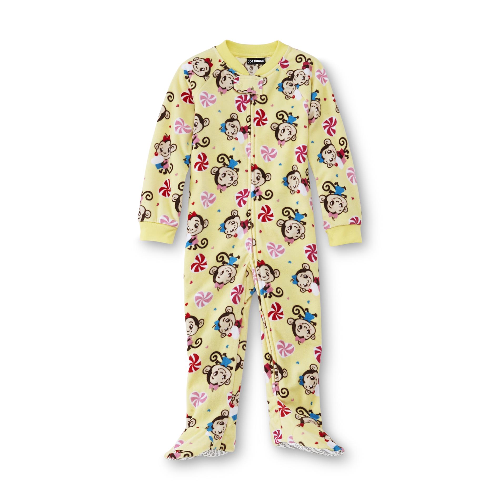 Joe Boxer Infant & Toddler Girl's Fleece Footed Pajamas - Monkeys